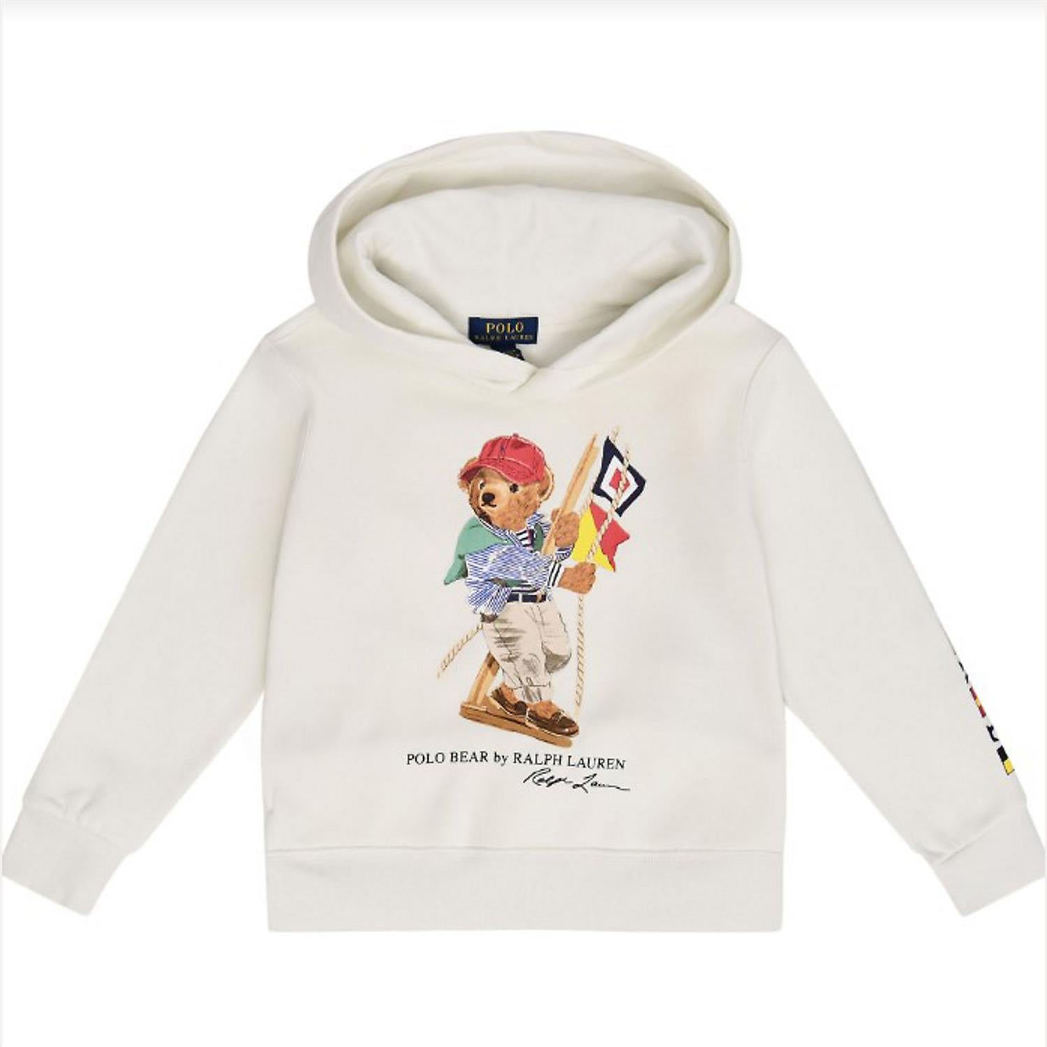 RALPH LAUREN 8-16År Polo Bear Hettegenser Hvit - Farmor Ingvarda