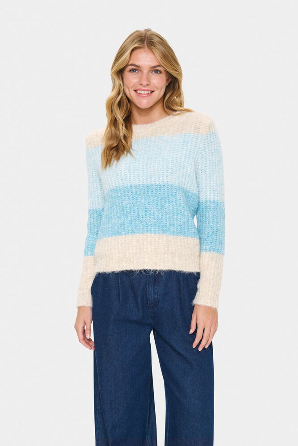 SAINT TROPEZ Mandy Pullover Aqua