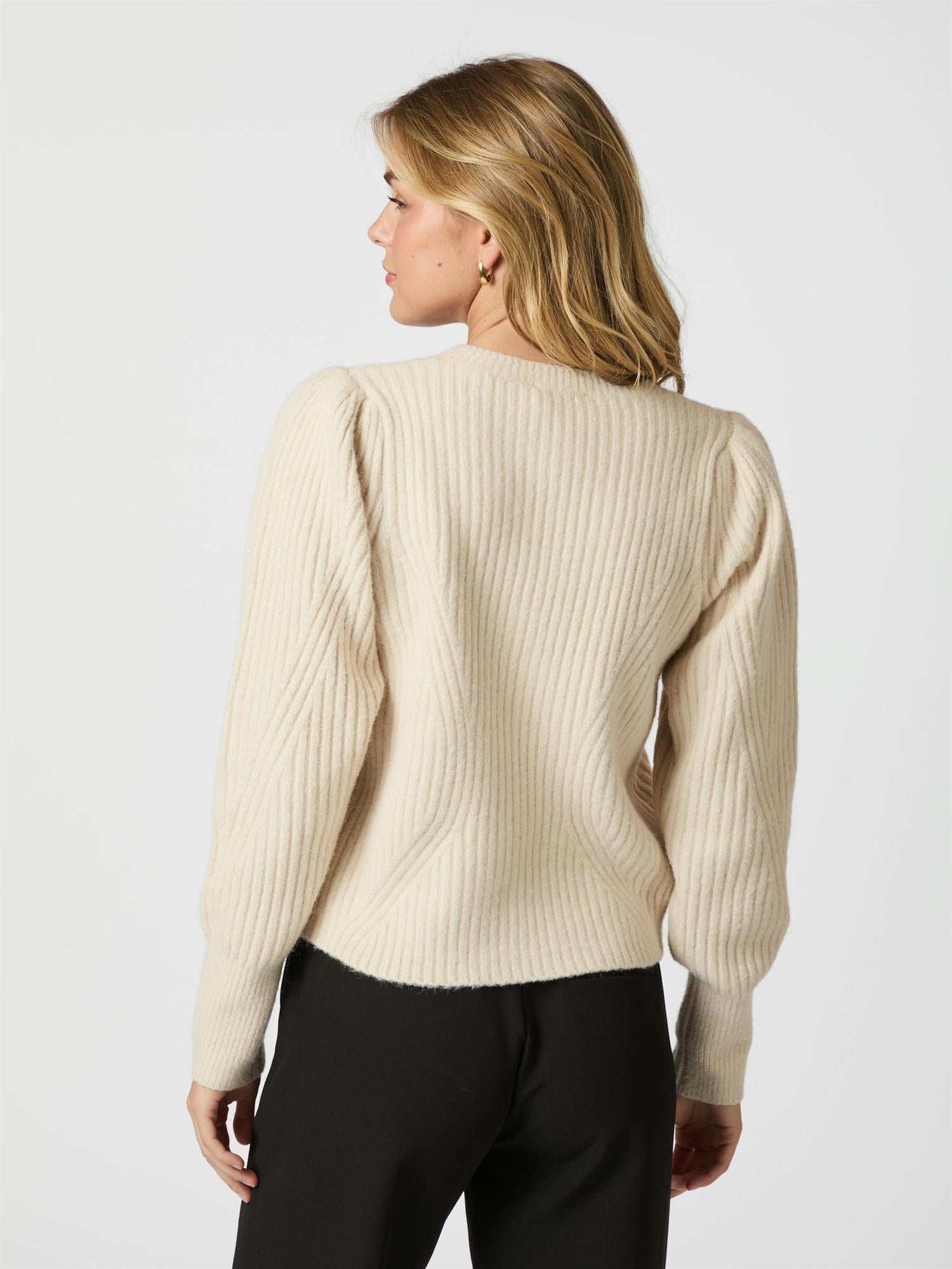 NEO NOIR Puli Knit Cardigan Ivory