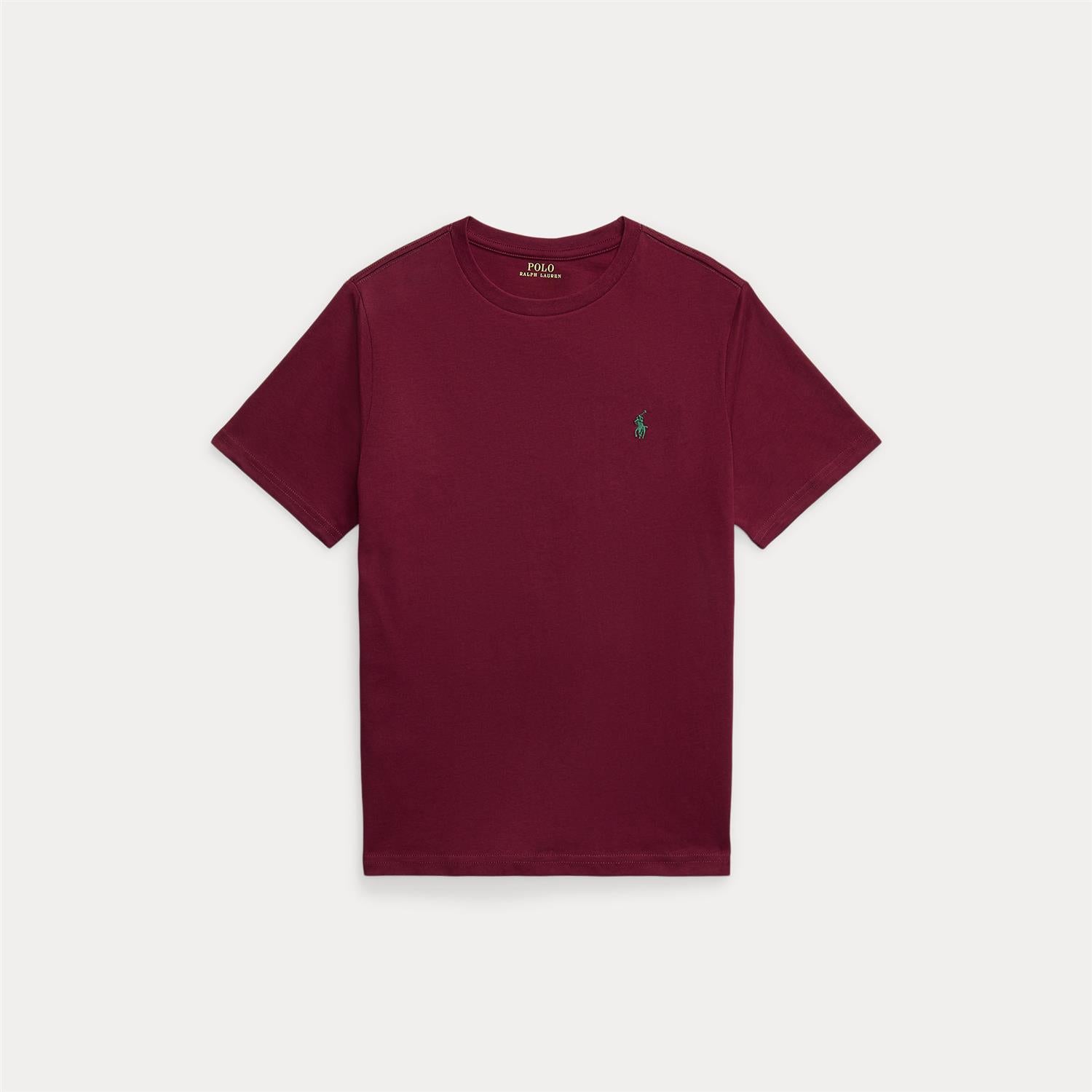 RALPH LAUREN 8-16År T-skjorte liten logo Vinrød