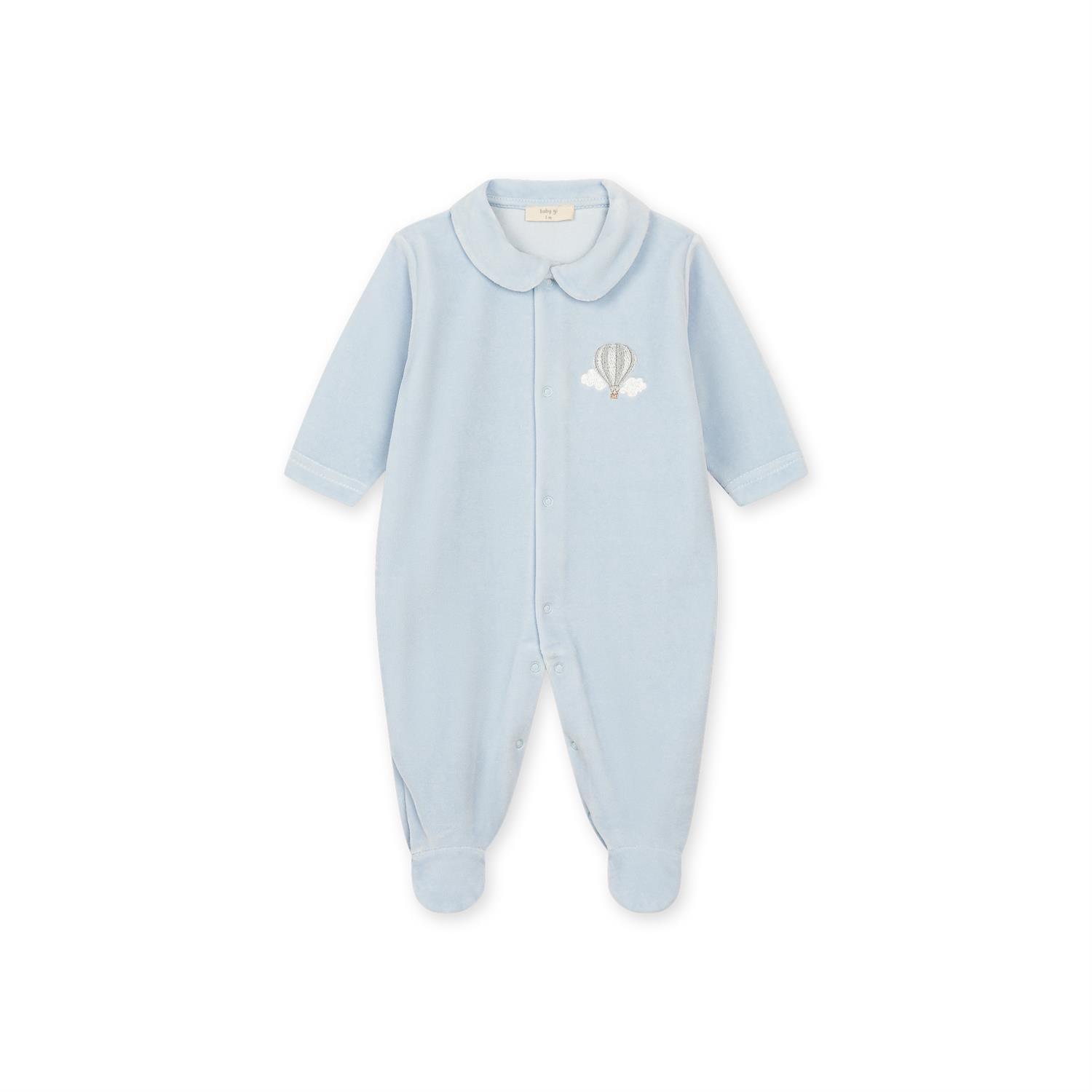 BABY GI Velourdress m/Fot,Air Balloon Lyseblå