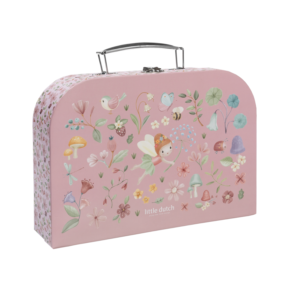 LITTLE DUTCH kreativ koffert med eventyrtema i rosa, perfekt for barn og lek, med fine detaljer og fantasifulle figurer.