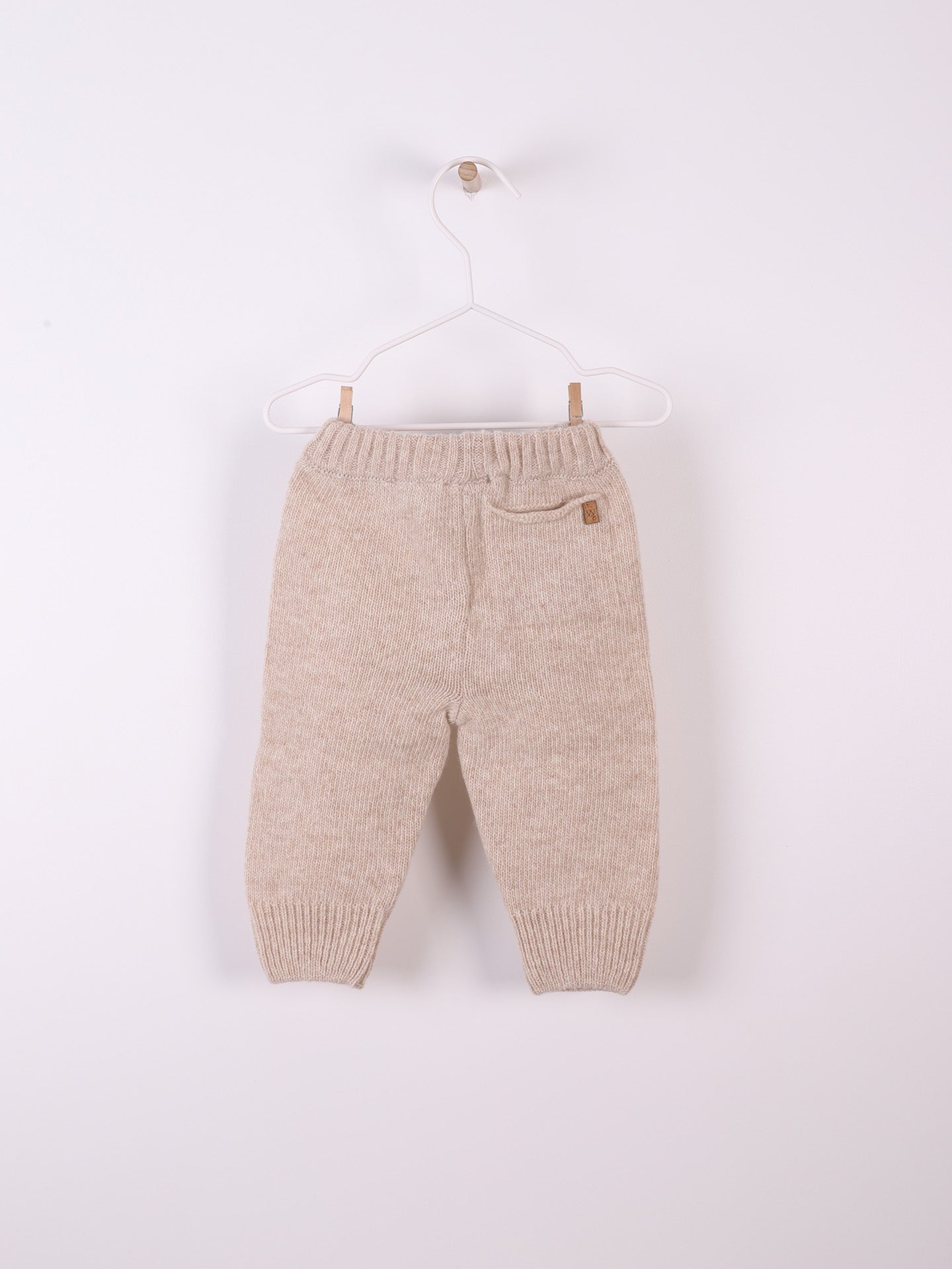 WEDOBLE Strikket bukse m/knytting,Ull Beige