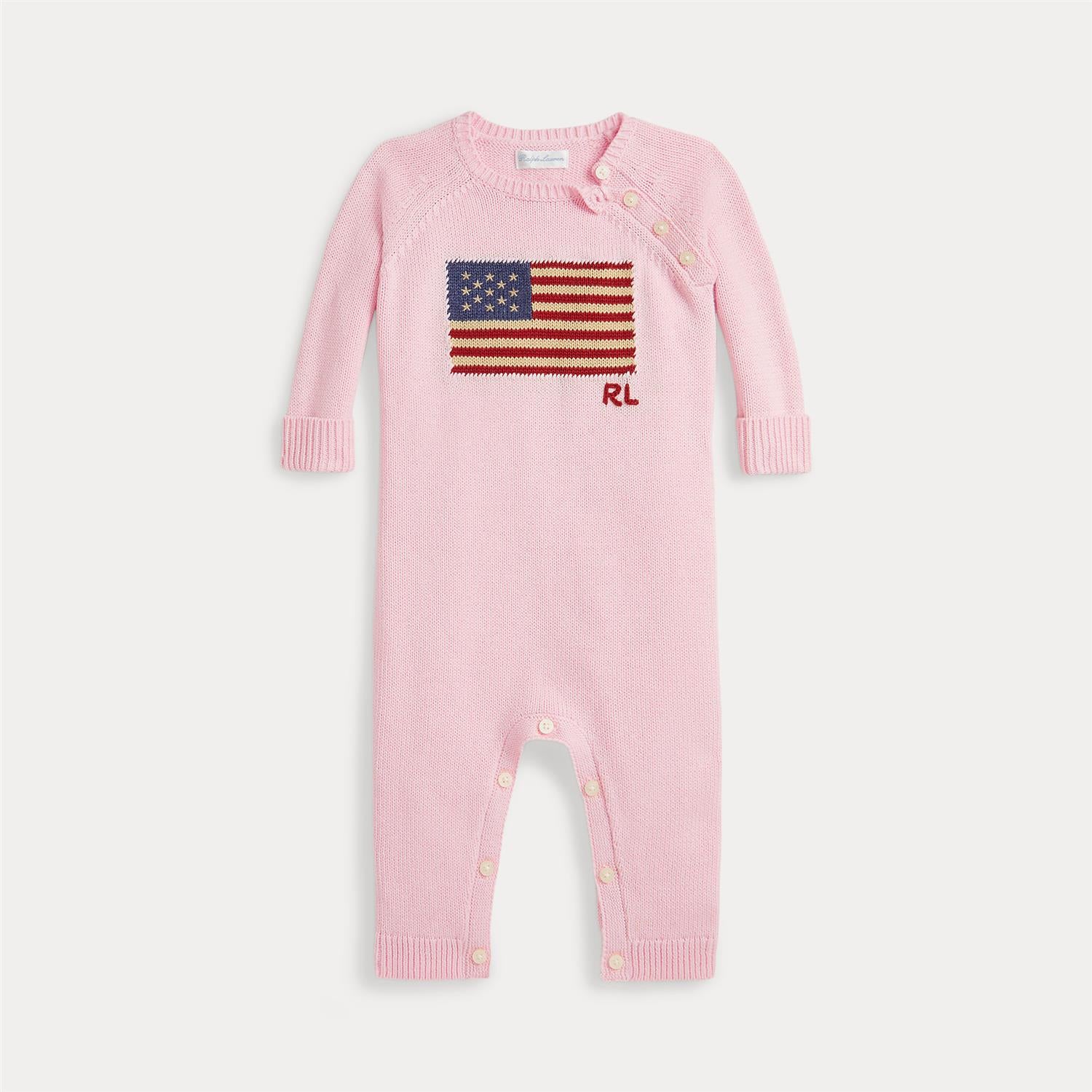 RALPH LAUREN Baby 0-24mnd. Flag Coverall Rosa