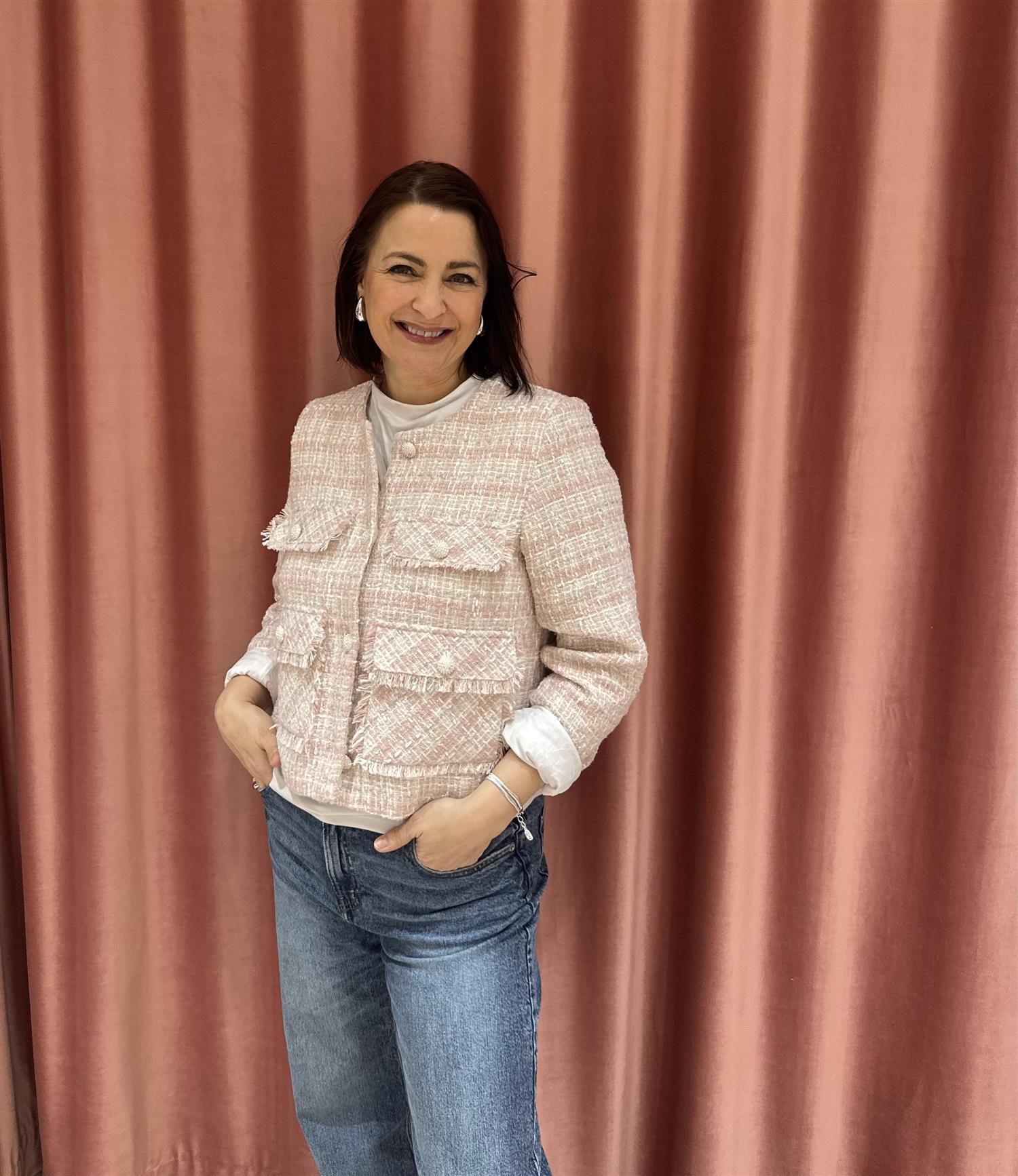 CULTURE Coca Jacket Hvit/Rosa