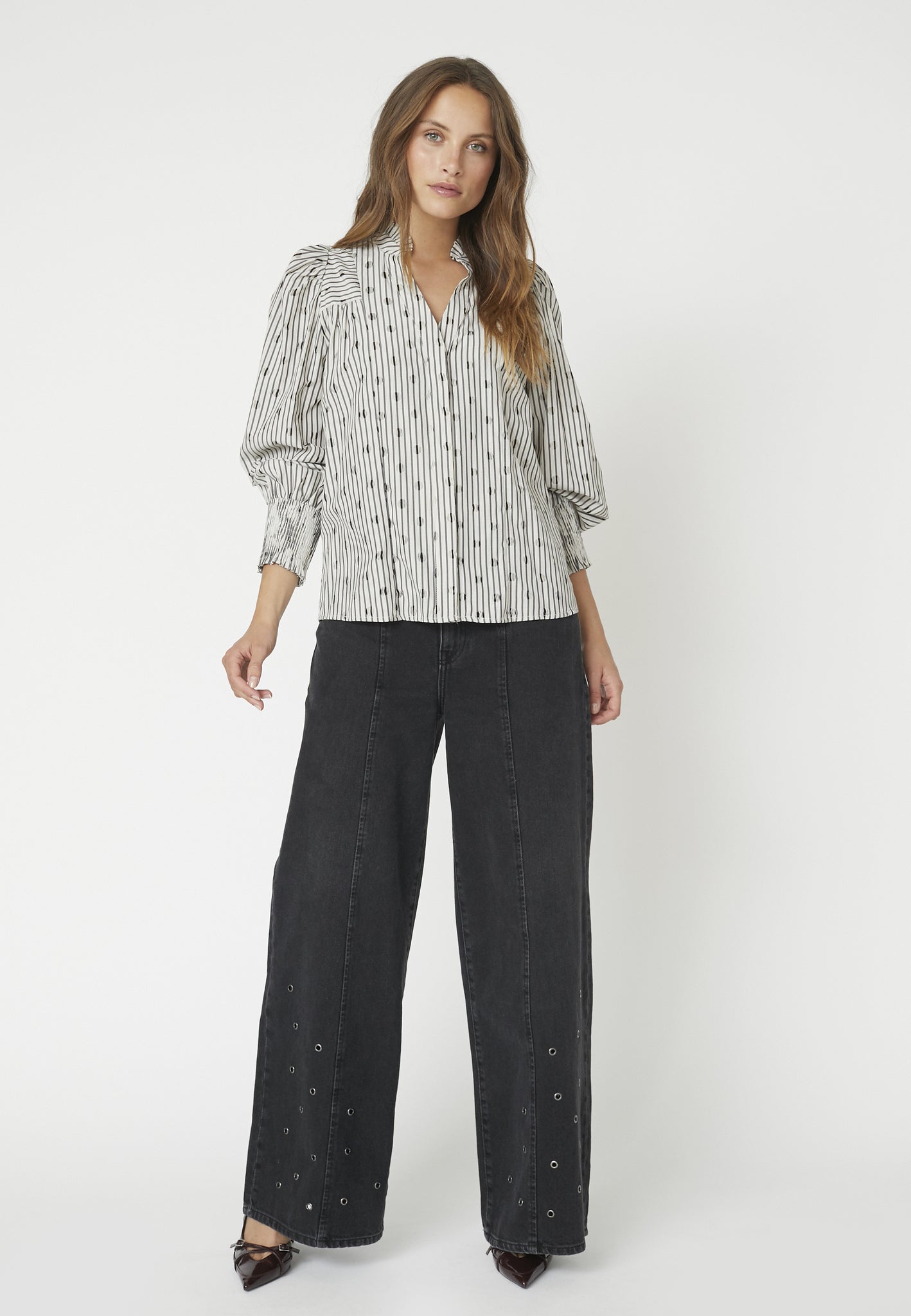 CO´ COUTURE Trixie Dot V-Shirt Grå