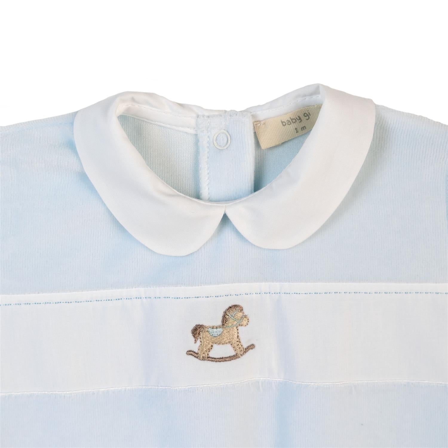 BABY GI Velourdress m/fot,Rocking Horse Lyseblå