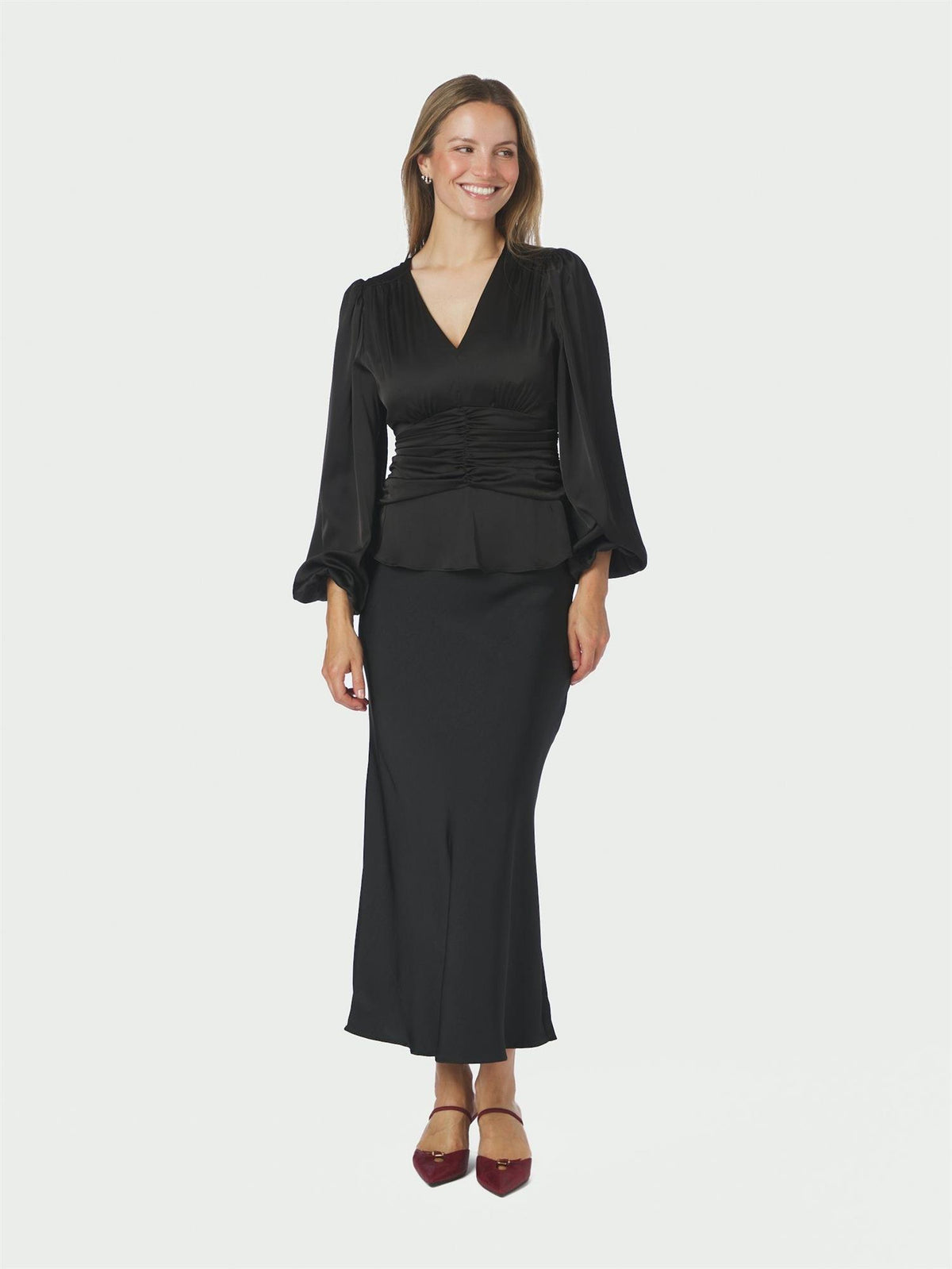 NEO NOIR Pascal Drapy Satin Blouse