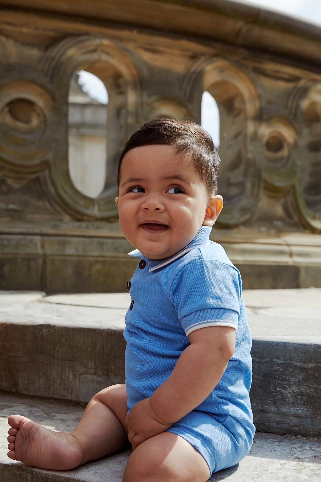 COPENHAGEN COLORS Pique Babydress m/kort erm Lyseblå