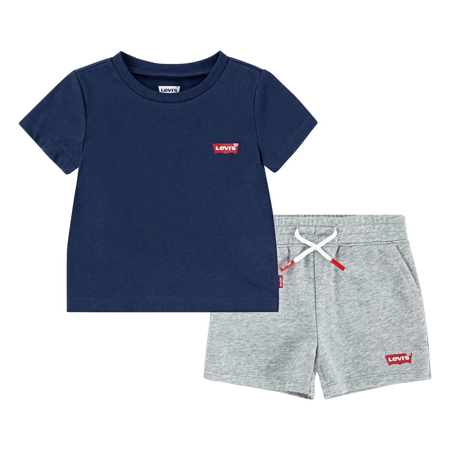 LEVIS 0-3ÅR Sett m/ shorts og T-skjorte Tofarget