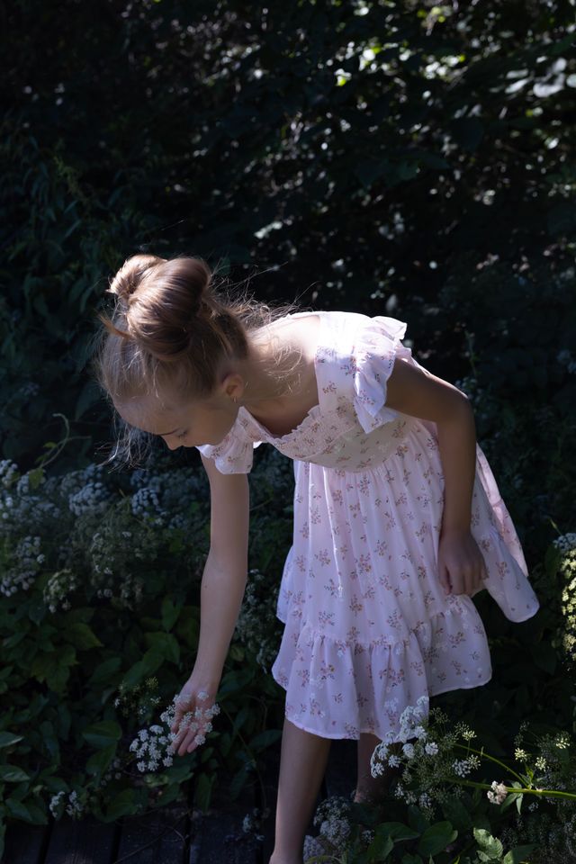 VILJE OG VE Linda dress,Chiffon Rosa - Farmor Ingvarda