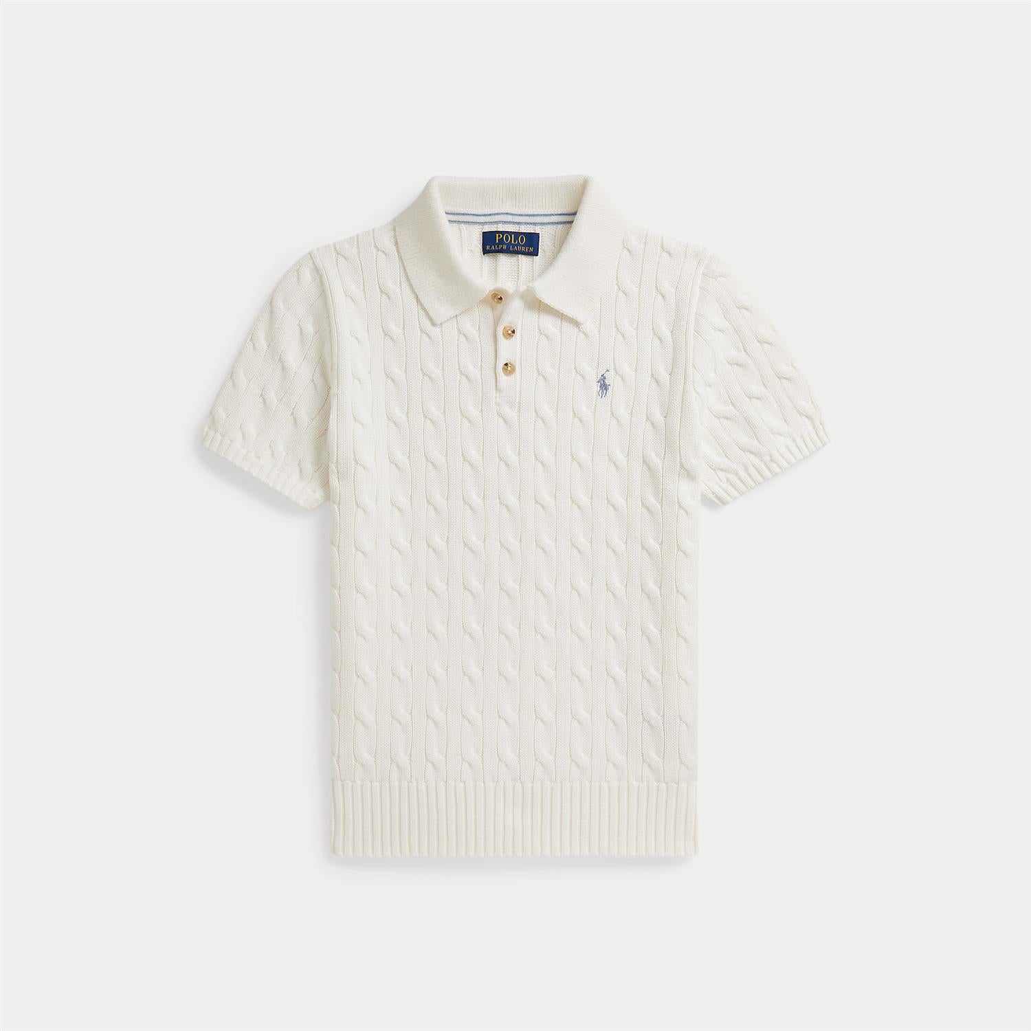 RALPH LAUREN 8-16År Strikket Pique skjorte m/fletter - Farmor Ingvarda