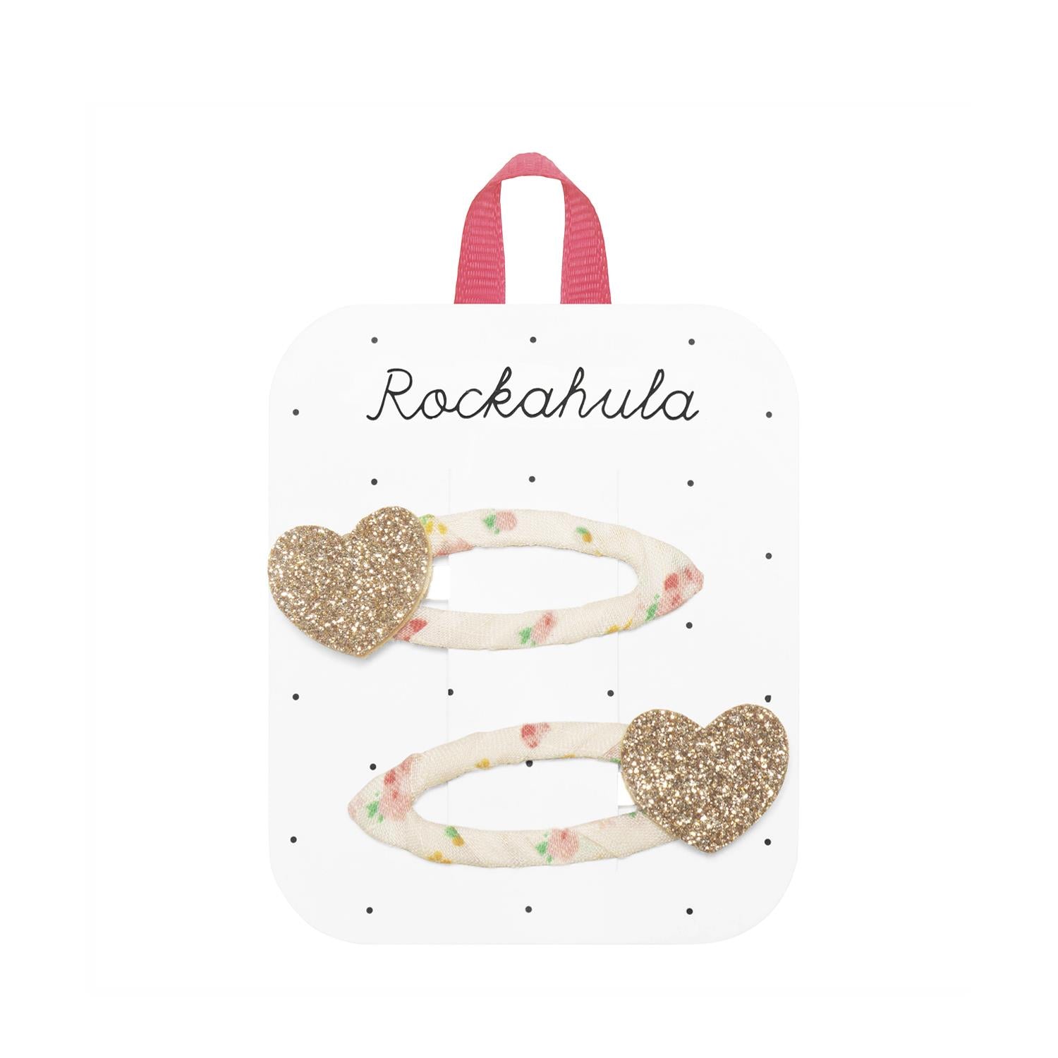 ROCKAHULA Kids Tiny Blossom Glitter Hair Clips Krem/Blomstret