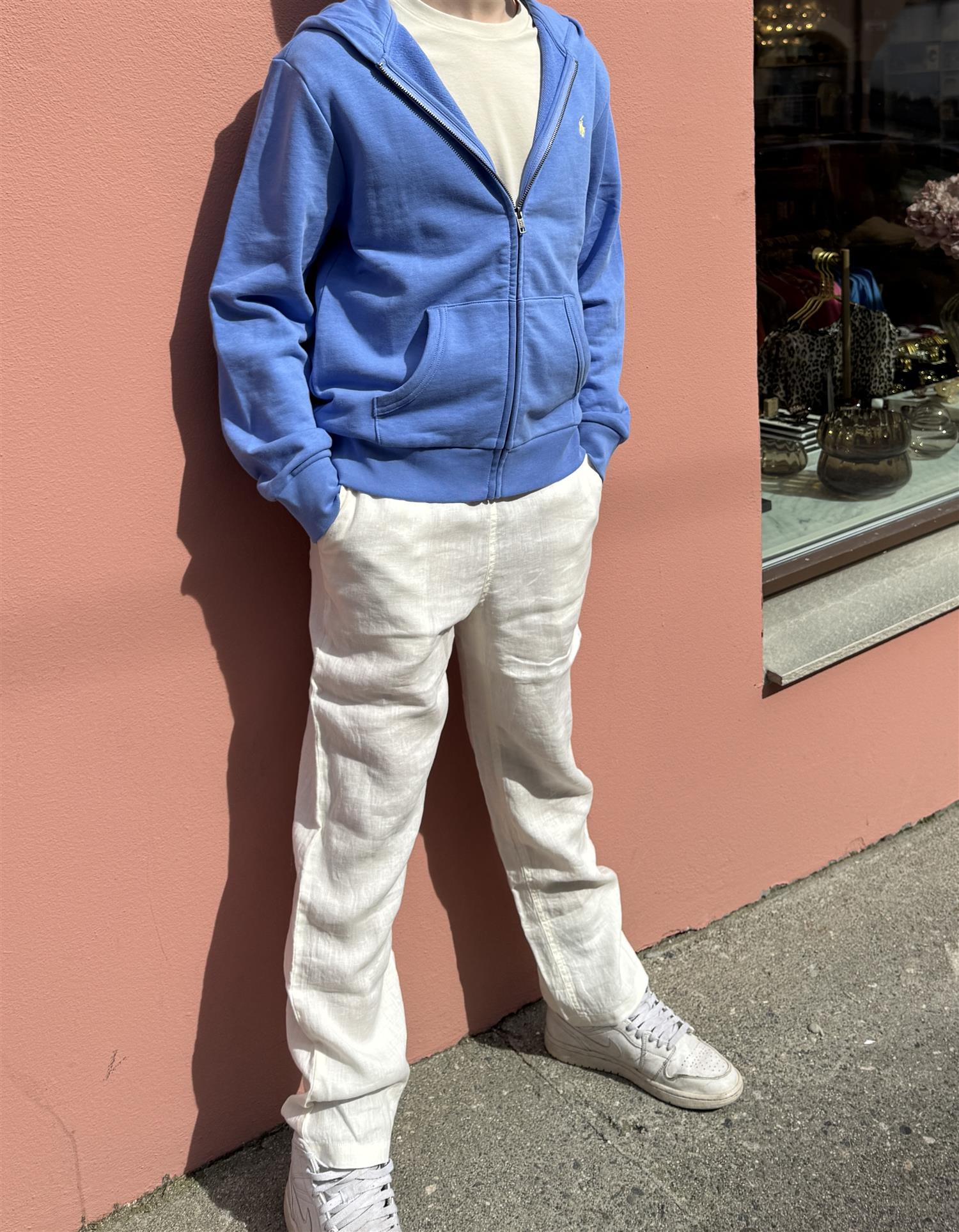 RALPH LAUREN 8-16År Lin bukse Hvit