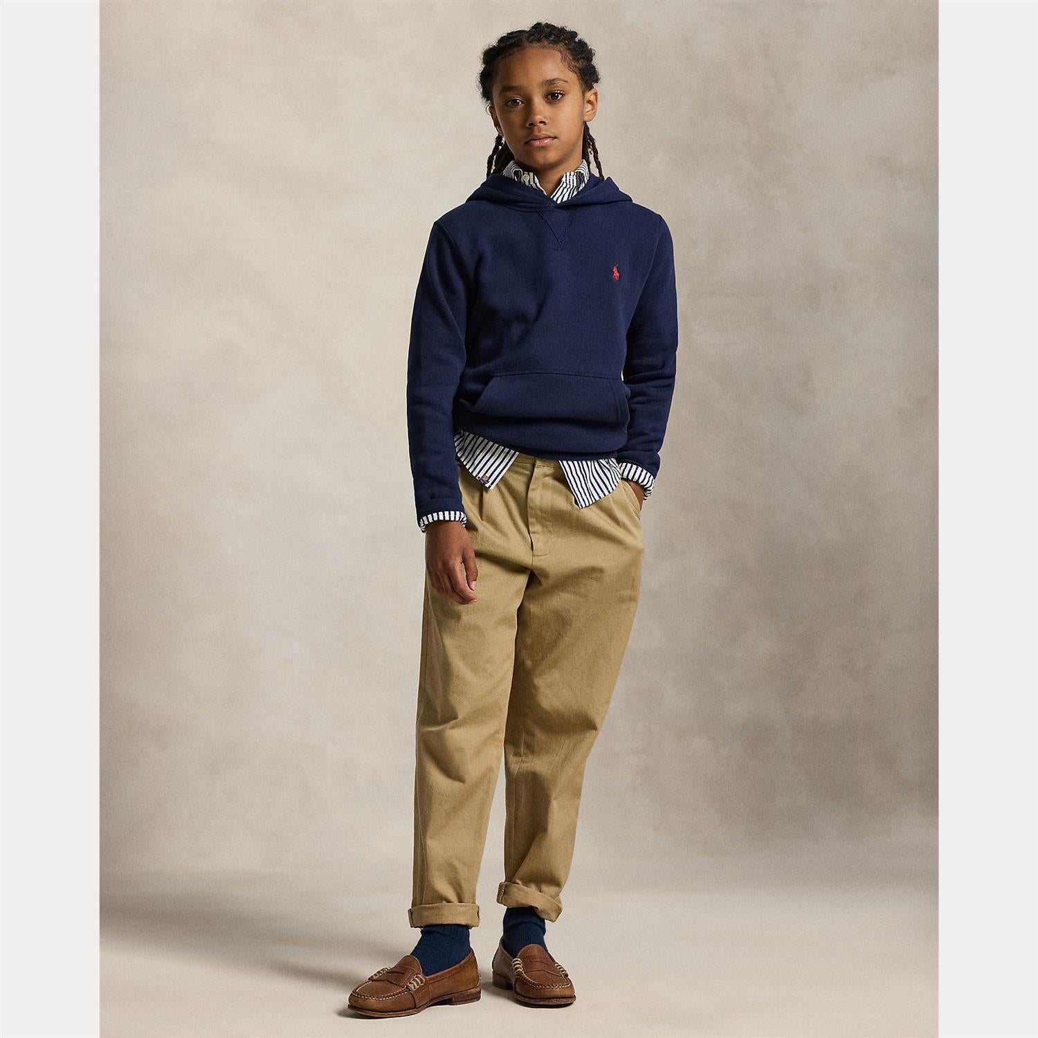 RALPH LAUREN 8-16År Hettegenser m/rød logo Mørkeblå