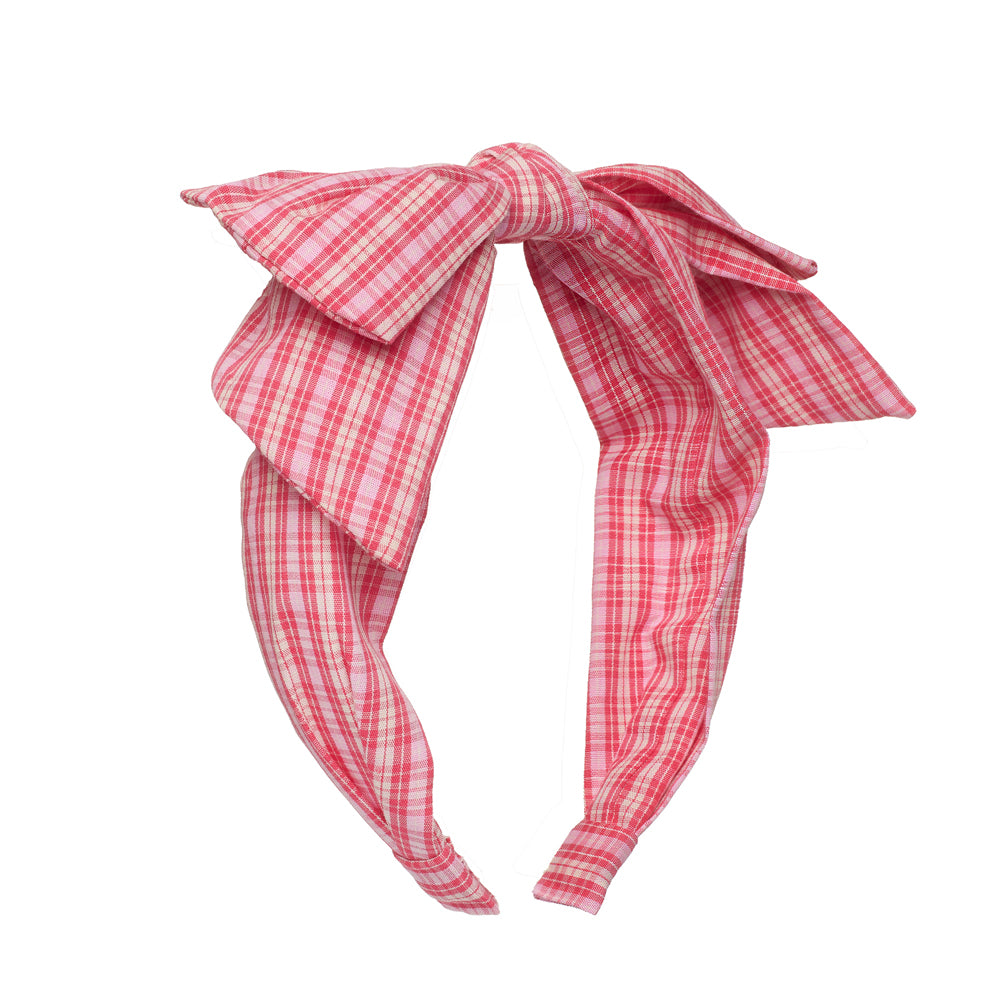 ROCKAHULA Kids Plaid Double Bow Headband,Ruter