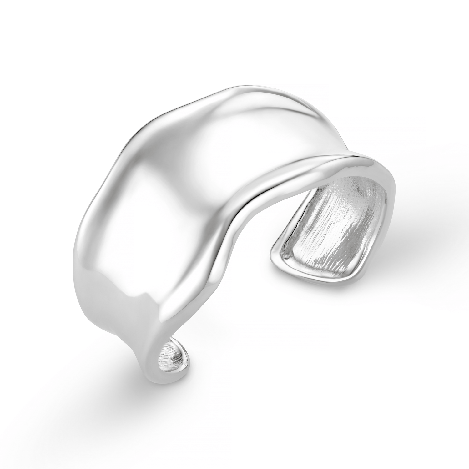 ORELIA Statement organic molten metal cuff Silver - Farmor Ingvarda