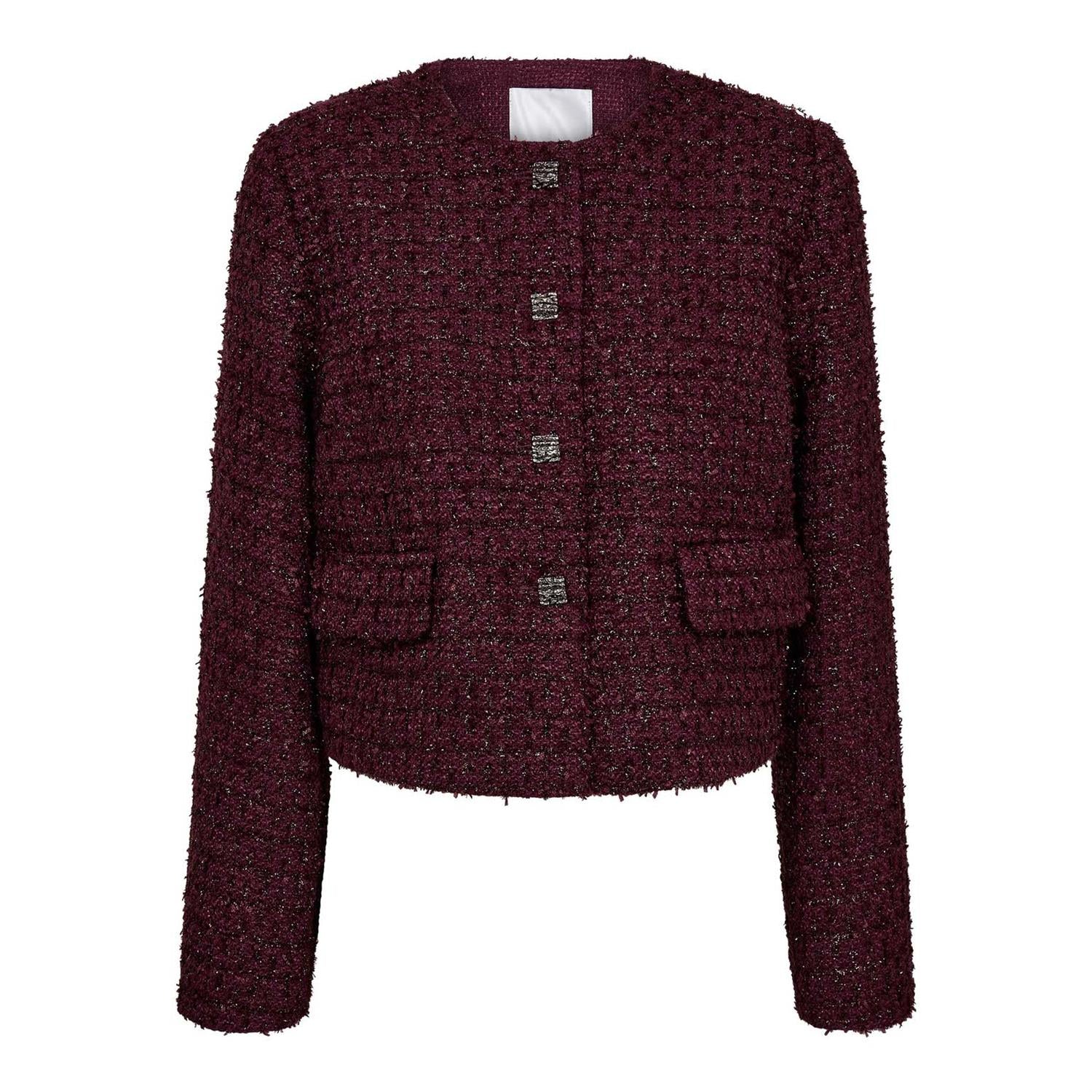 CO´ COUTURE Peach Boucle Jacket Plum