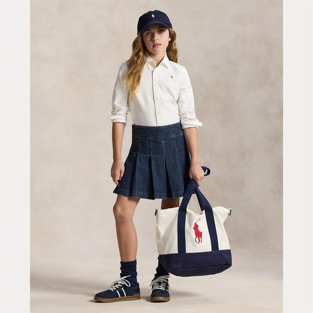 RALPH LAUREN 8-16År Classic Oxford Shirt,Girl Hvit