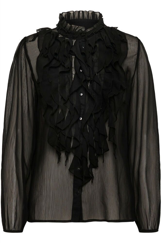 SAINT TROPEZ Lilja Crinkle Shirt Black