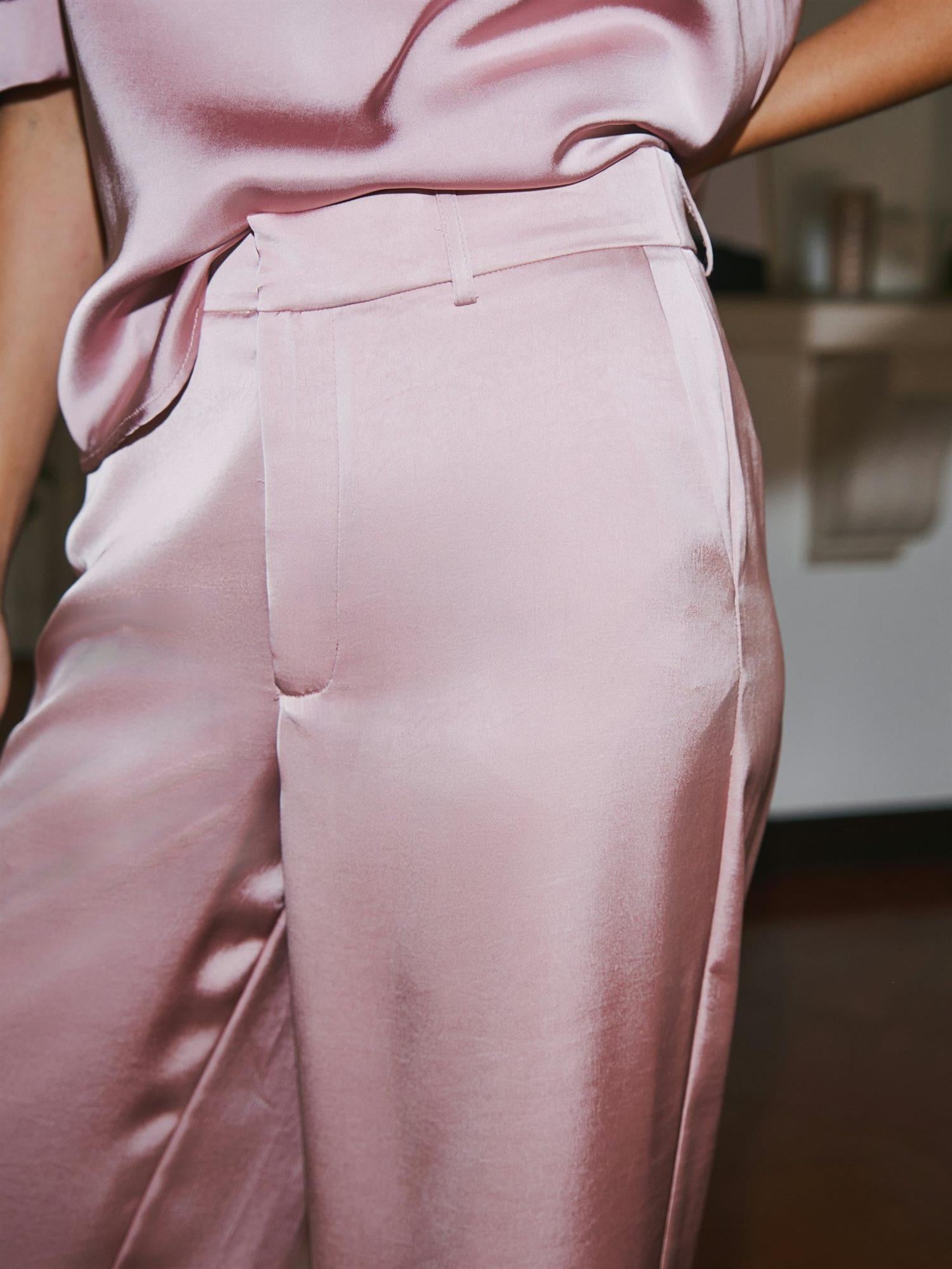 NEO NOIR Emmett Heavy Sateen Pants Rose