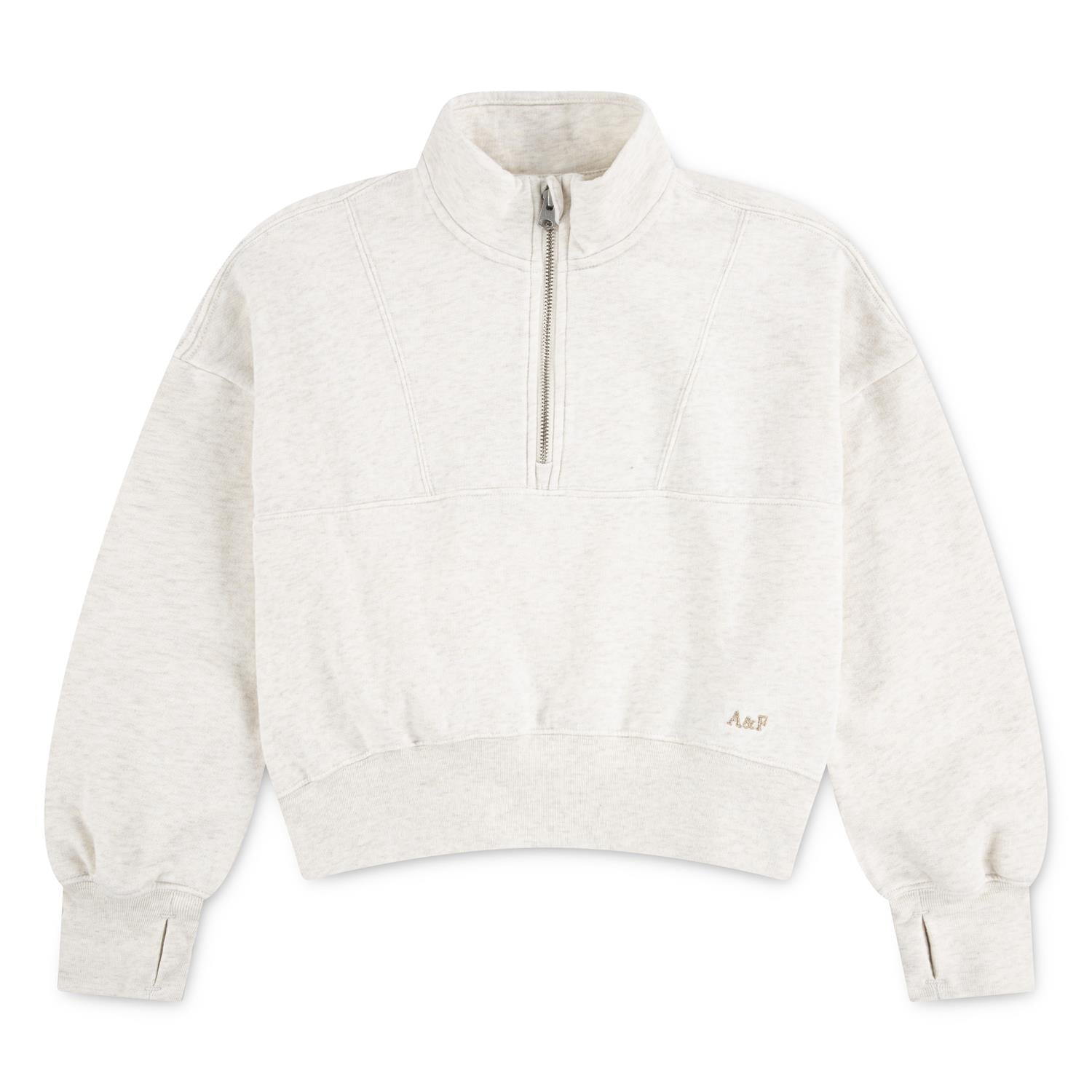 ABERCROMBIE & FITCH Genser m/Zip Beige Melert