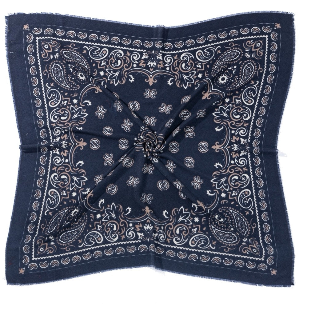 ENDLESS El Paso Scarf Blå med Beige