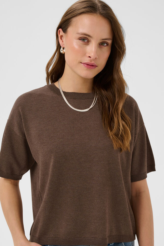 SAINT TROPEZ Mila Boxy Pullover Brown