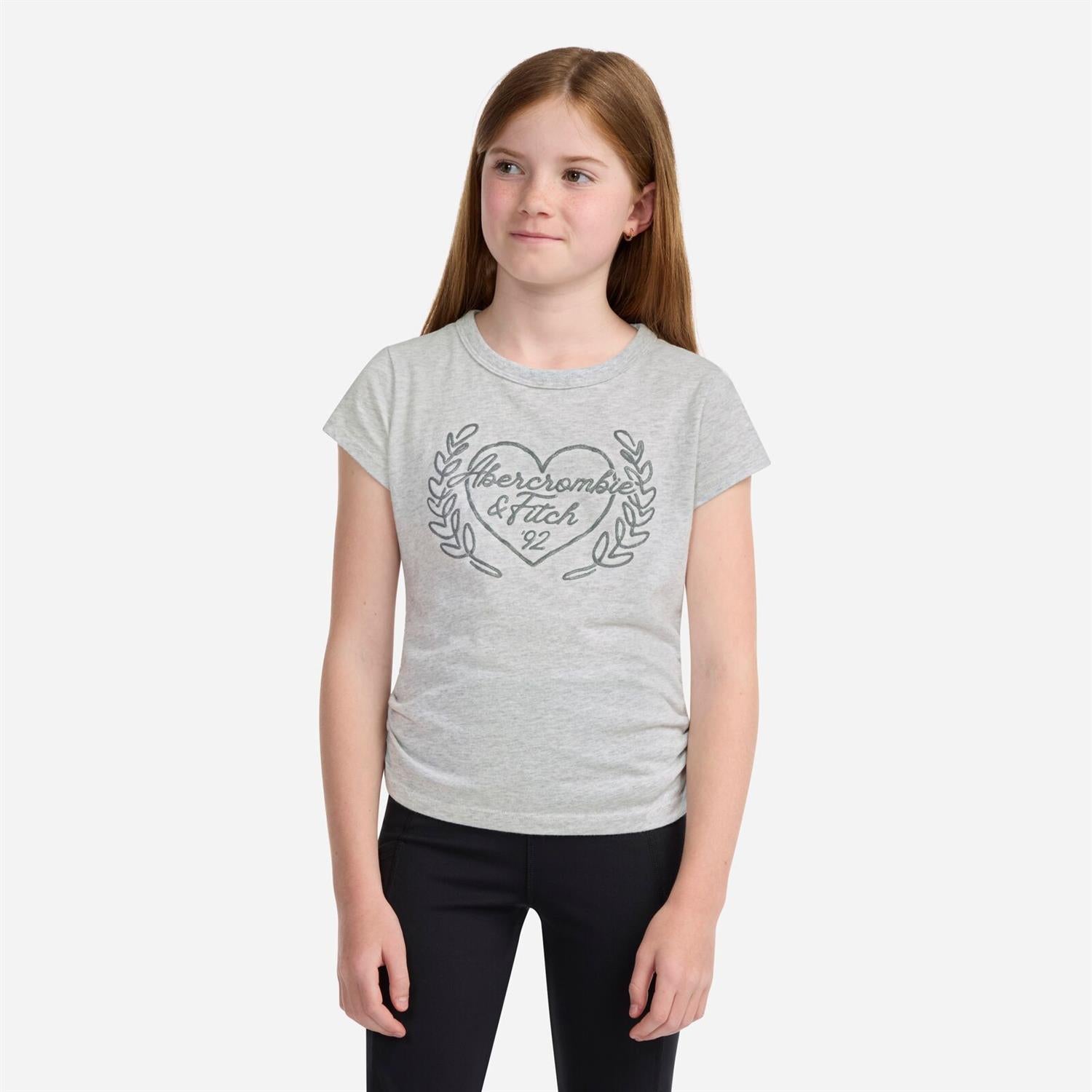 ABERCROMBIE & FITCH T-Skjorte m/logo Lys Grå Melert