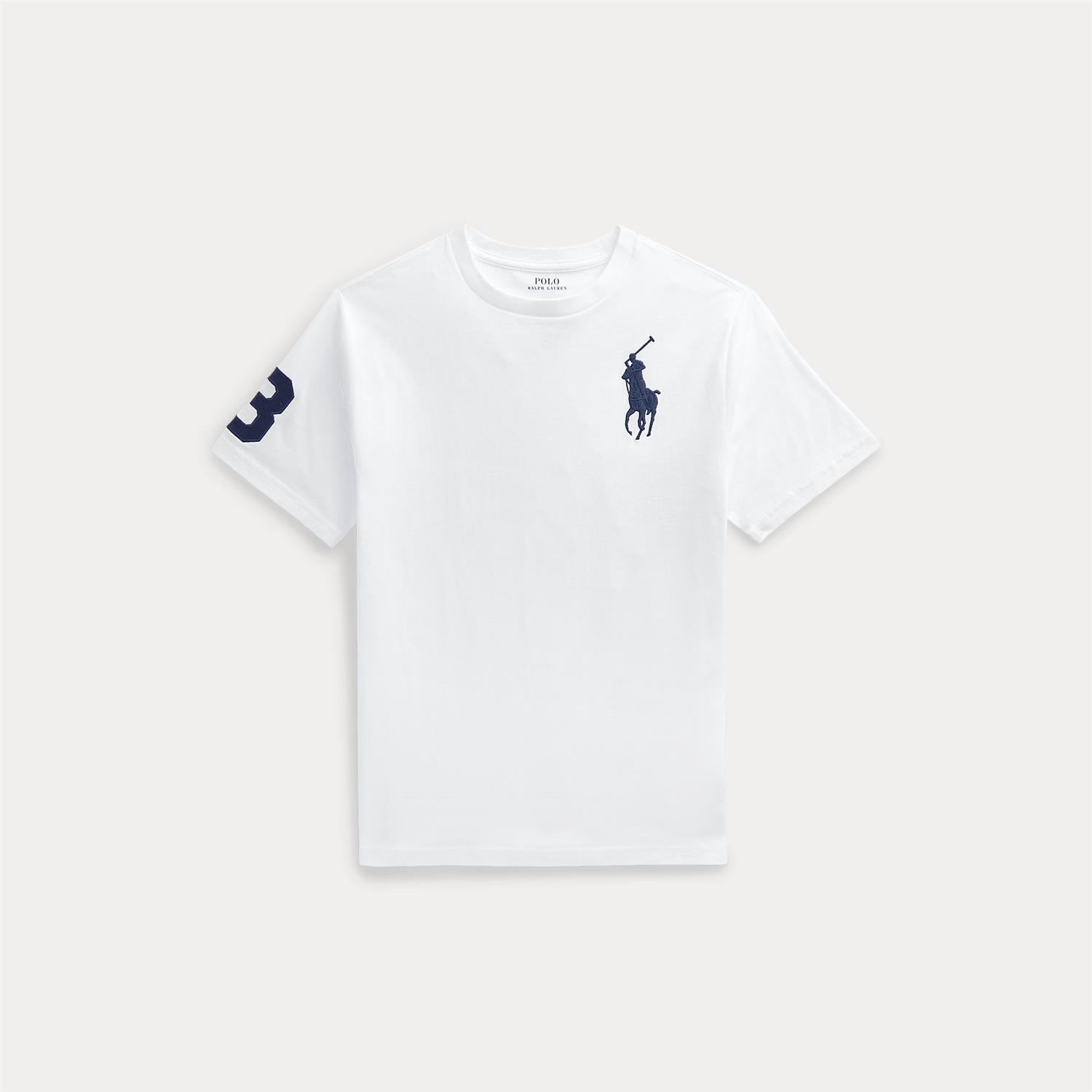 RALPH LAUREN 8-16År T-skjorte stor logo Hvit