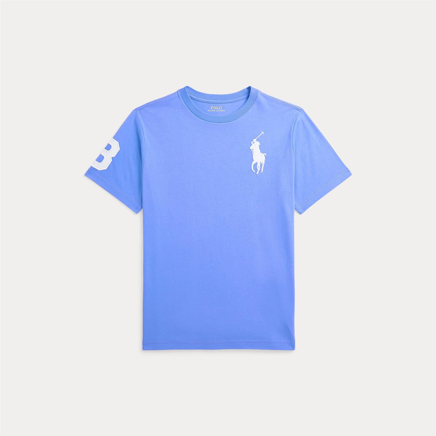 RALPH LAUREN 8-16År T-skjorte stor logo Himmelblå