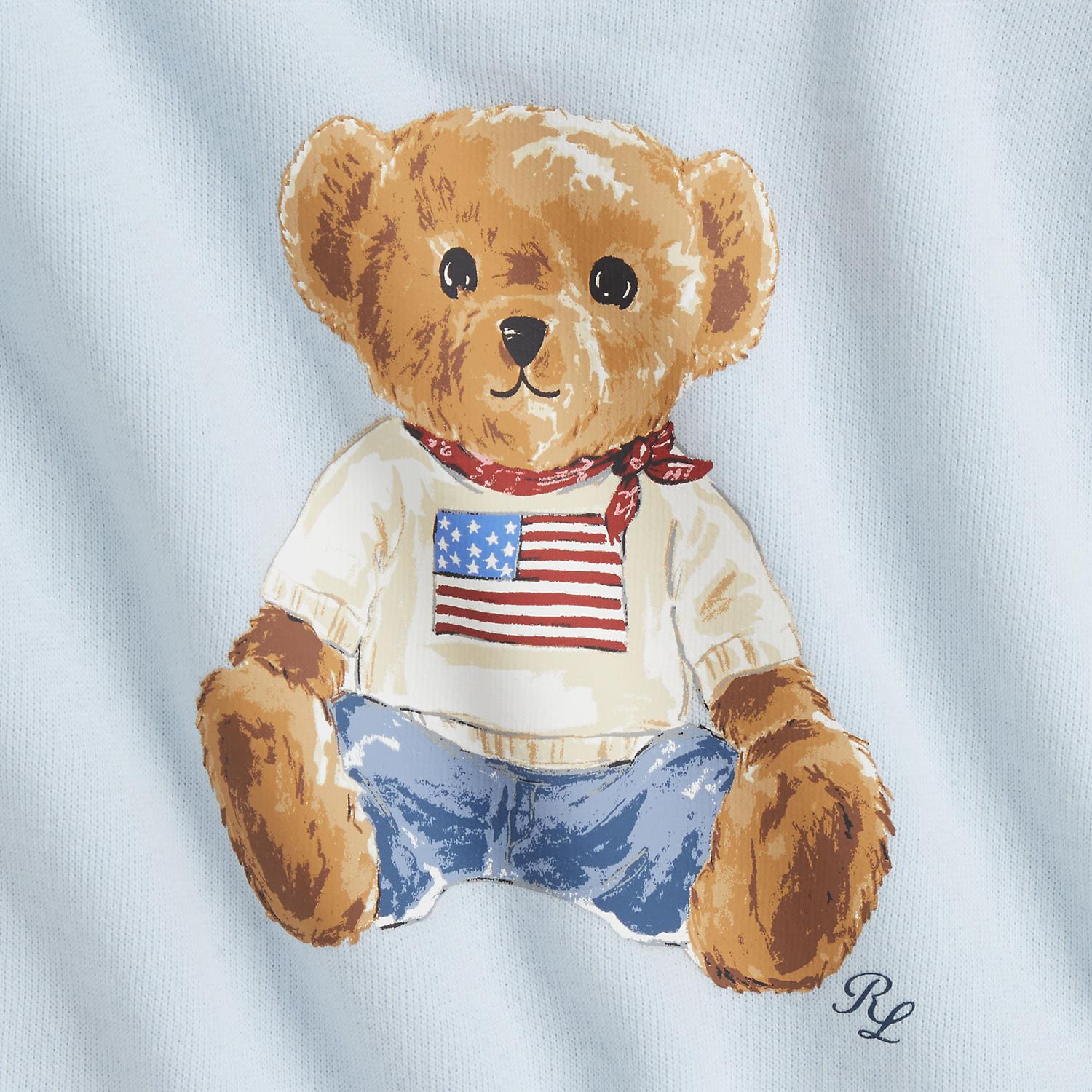 RALPH LAUREN Baby 0-24mnd. Polo Bear 2delt dress Lyseblå