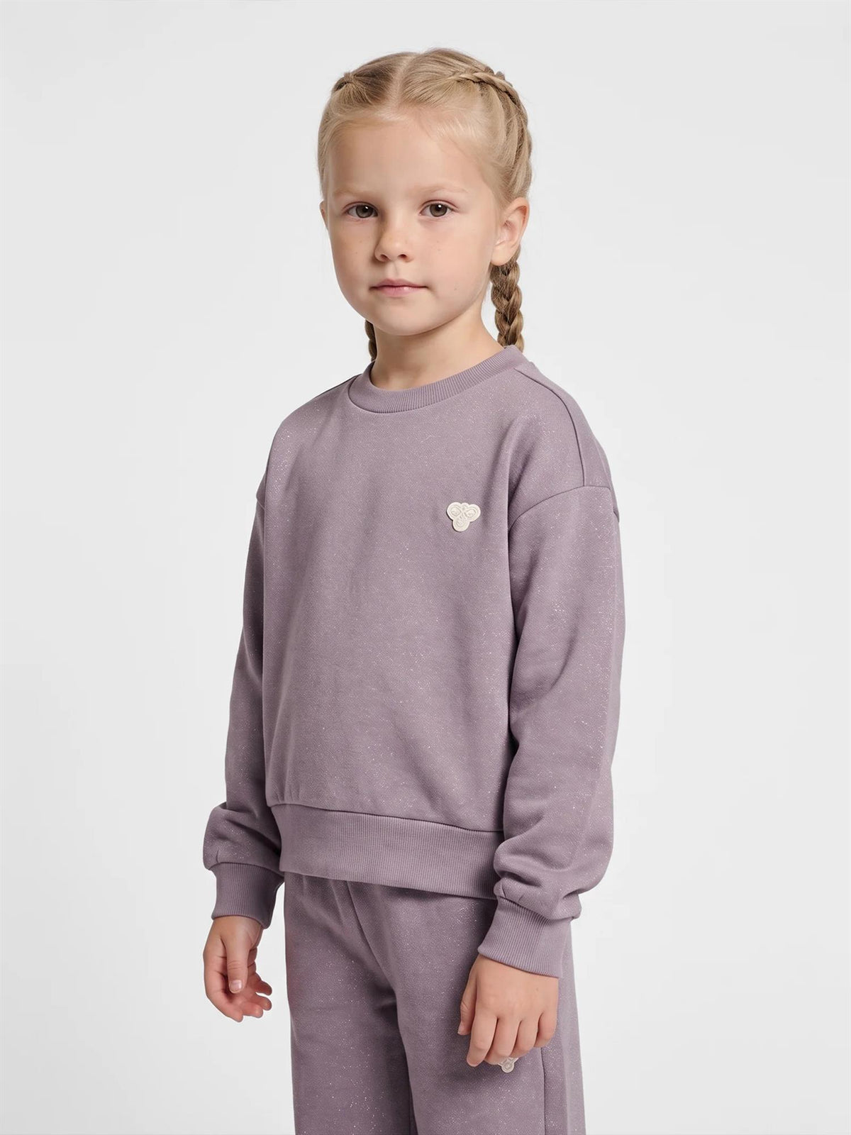 HUMMEL 4-10ÅR Loose Glitter Crewneck Jr Lavendel