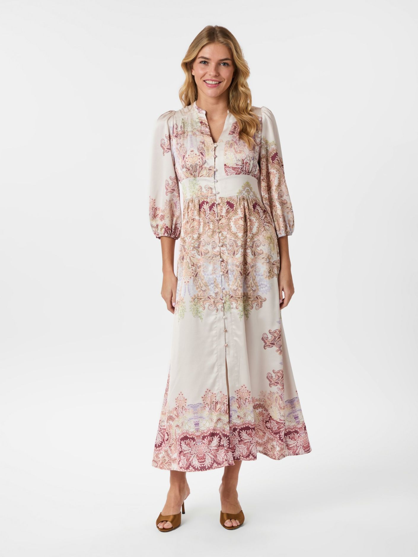 NEO NOIR Stellar Artist Paisley Dress Ivory