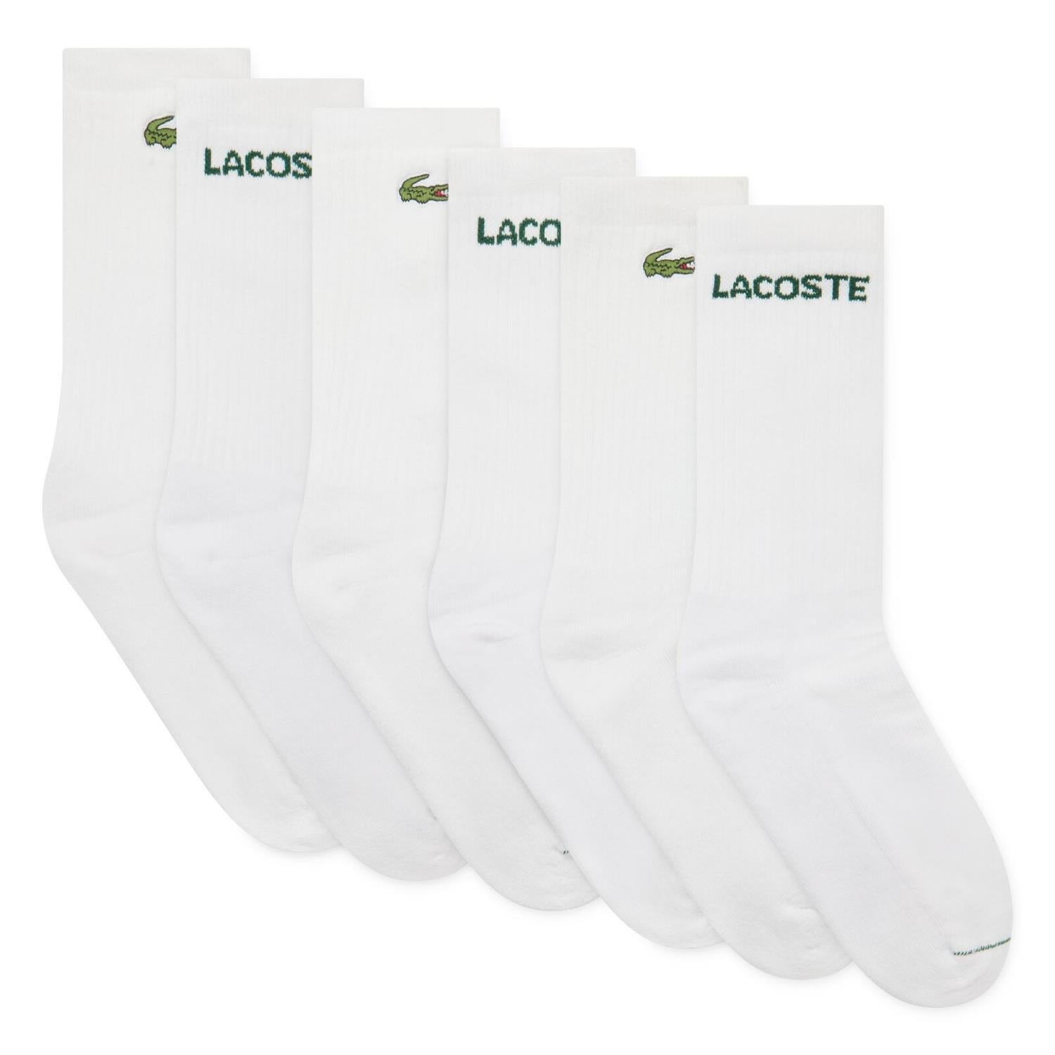 LACOSTE 6 pk Sokker Hvit