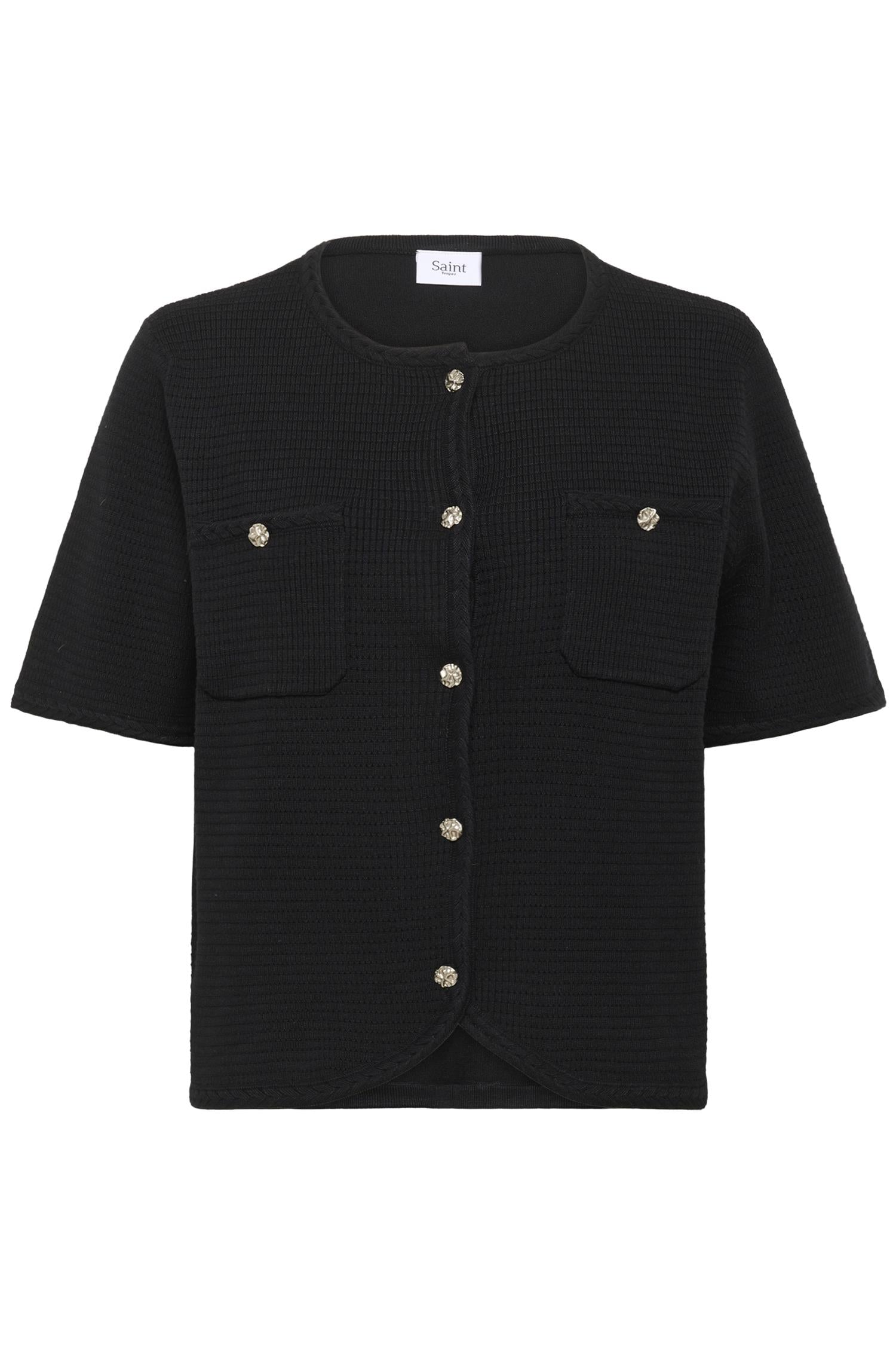 SAINT TROPEZ Lecia SS Cardigan Svart