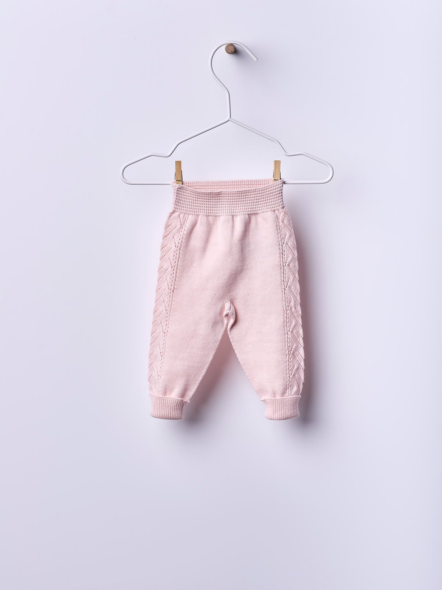 WEDOBLE Strikket bukse m/heklemønster Rosa