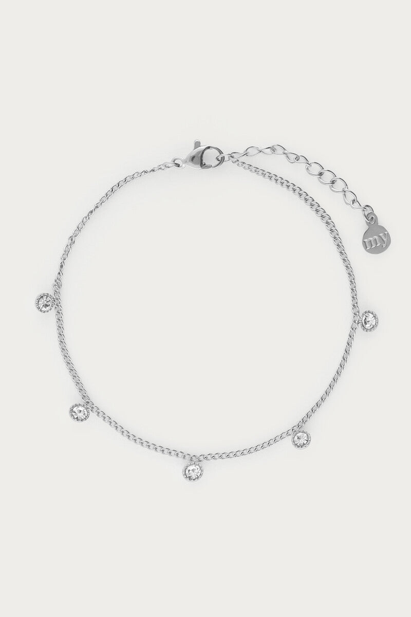 My Jewellery Bracelet with five rhinestones silver