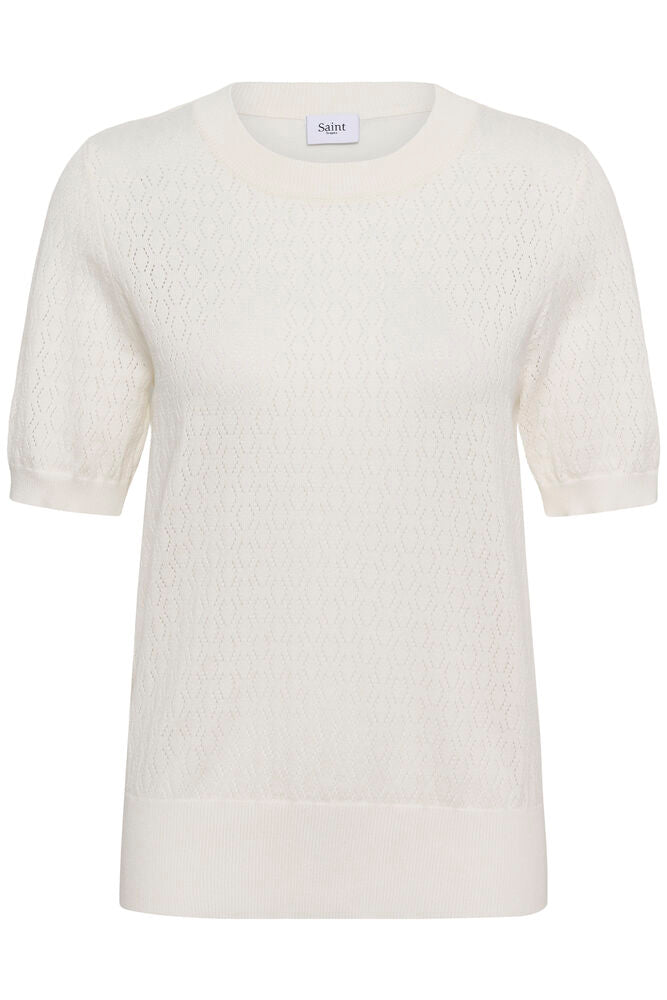 SAINT TROPEZ Mila Pointelle SS Pullover Ice