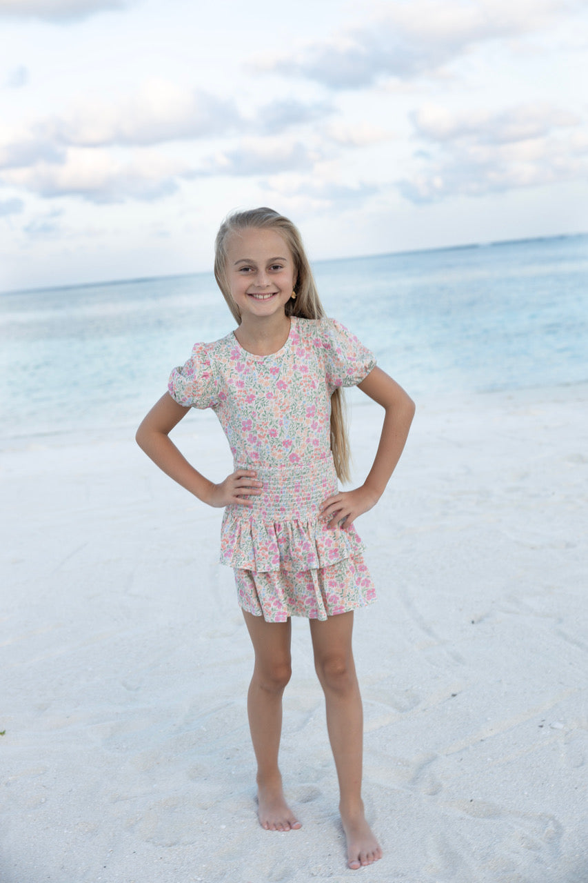 VILJE OG VE Milla skjørt,Blomstret Korall