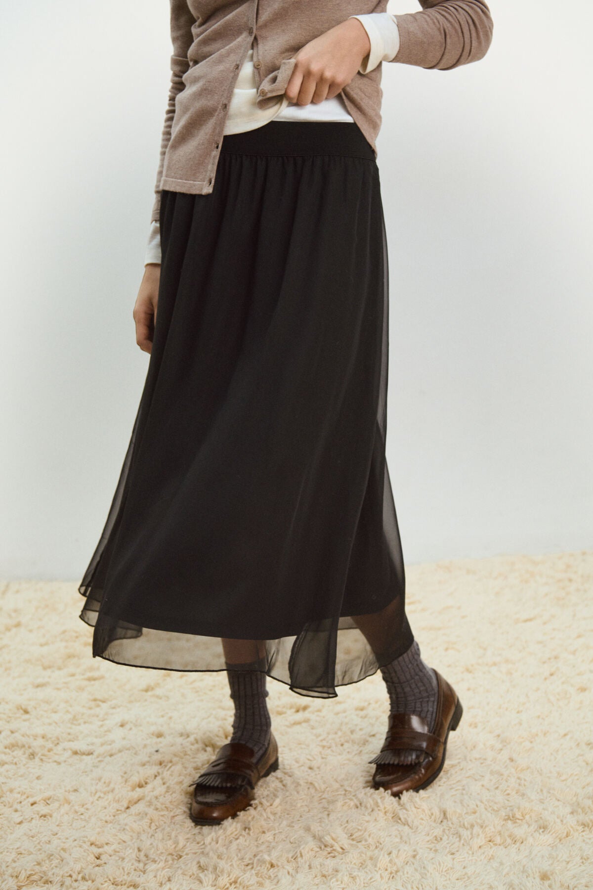 SAINT TROPEZ Coral Skirt Black