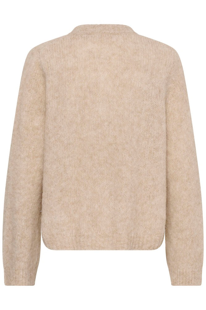 Stilig CULTURE Anthea cardigan for damer i mykt stoff, vises med åpen front og lange ermer.