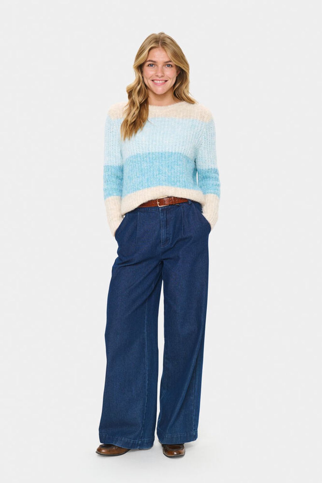 SAINT TROPEZ Mandy Pullover Aqua