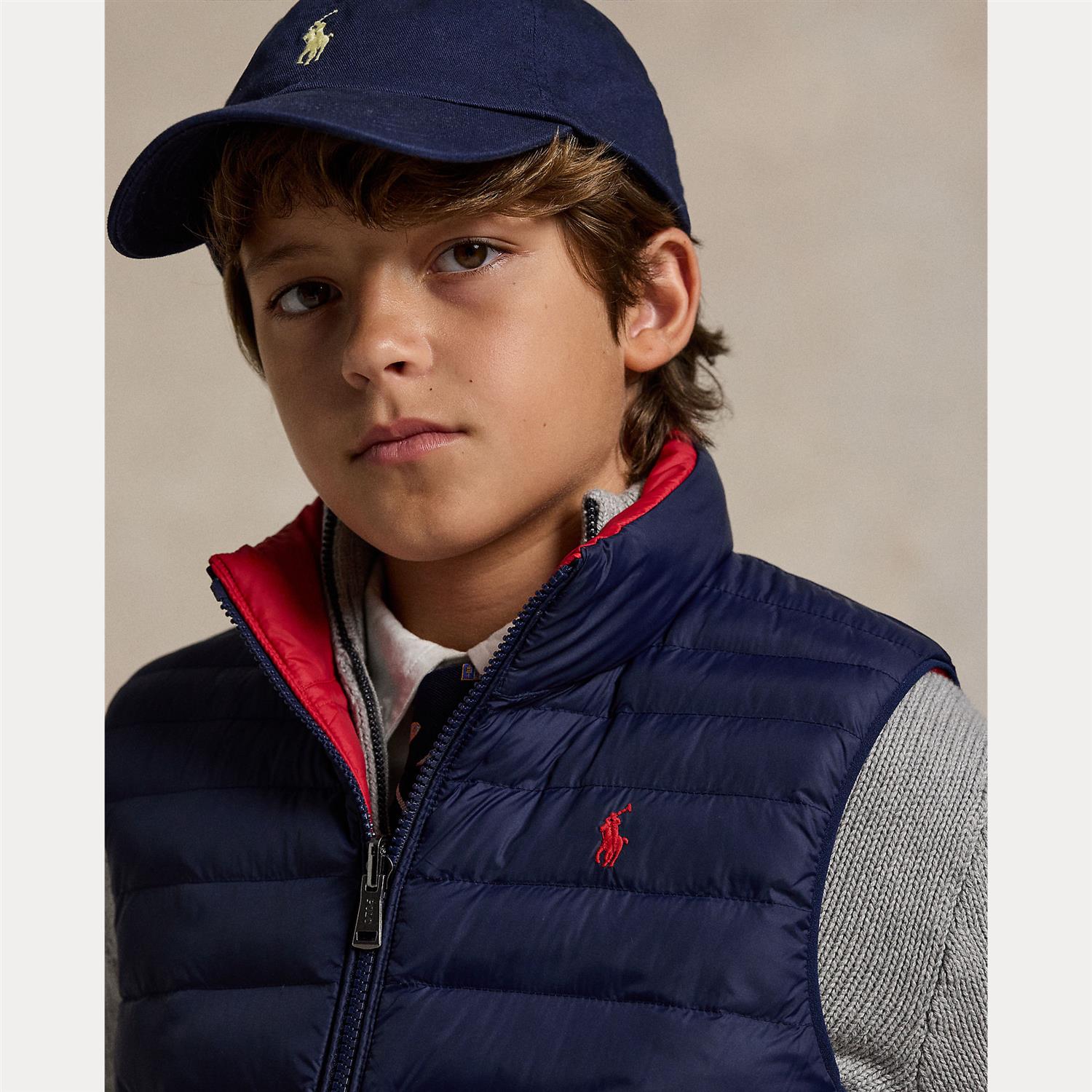 RALPH LAUREN 8-16År Reversible Terra Outerwear Vest,Teens Mørkeblå/Rød