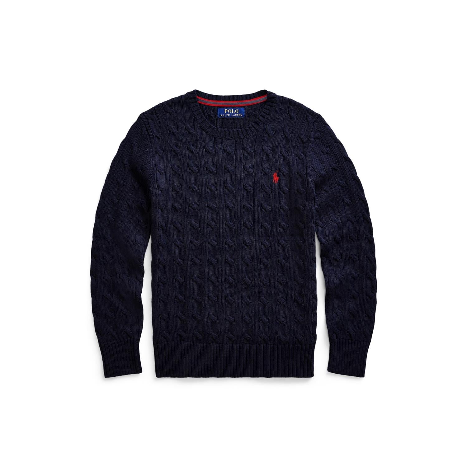RALPH LAUREN 2-7År LS Cable CN Sweater Mørkeblå