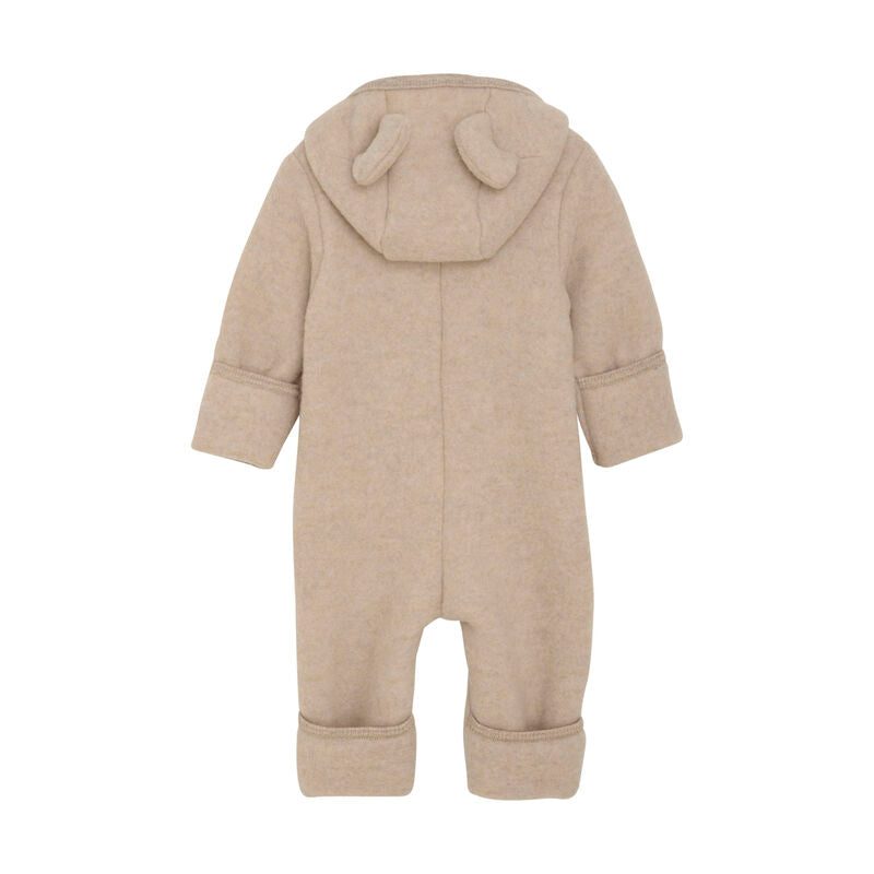 HUTTELIHUT Babydress m/ører,Ullfleece Camel Melange