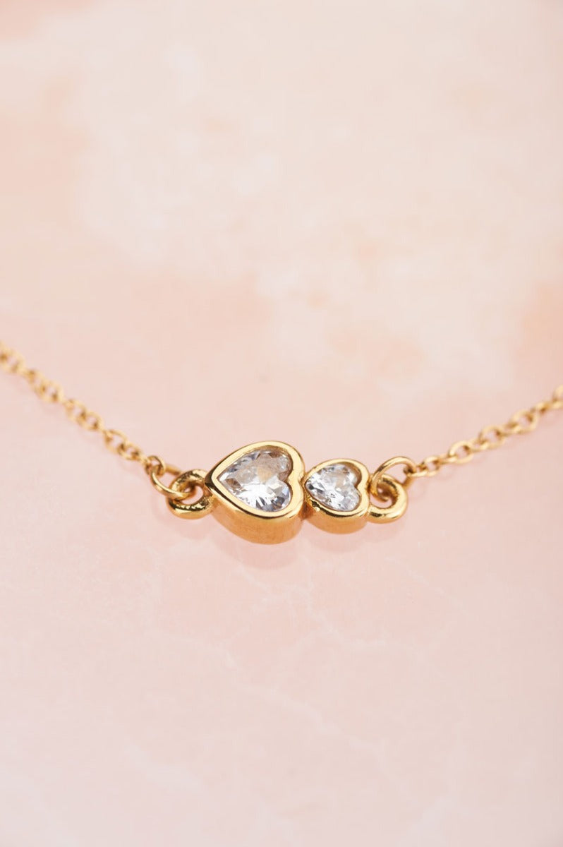 My Jewellery Double rhinestone heart bracelet Gull