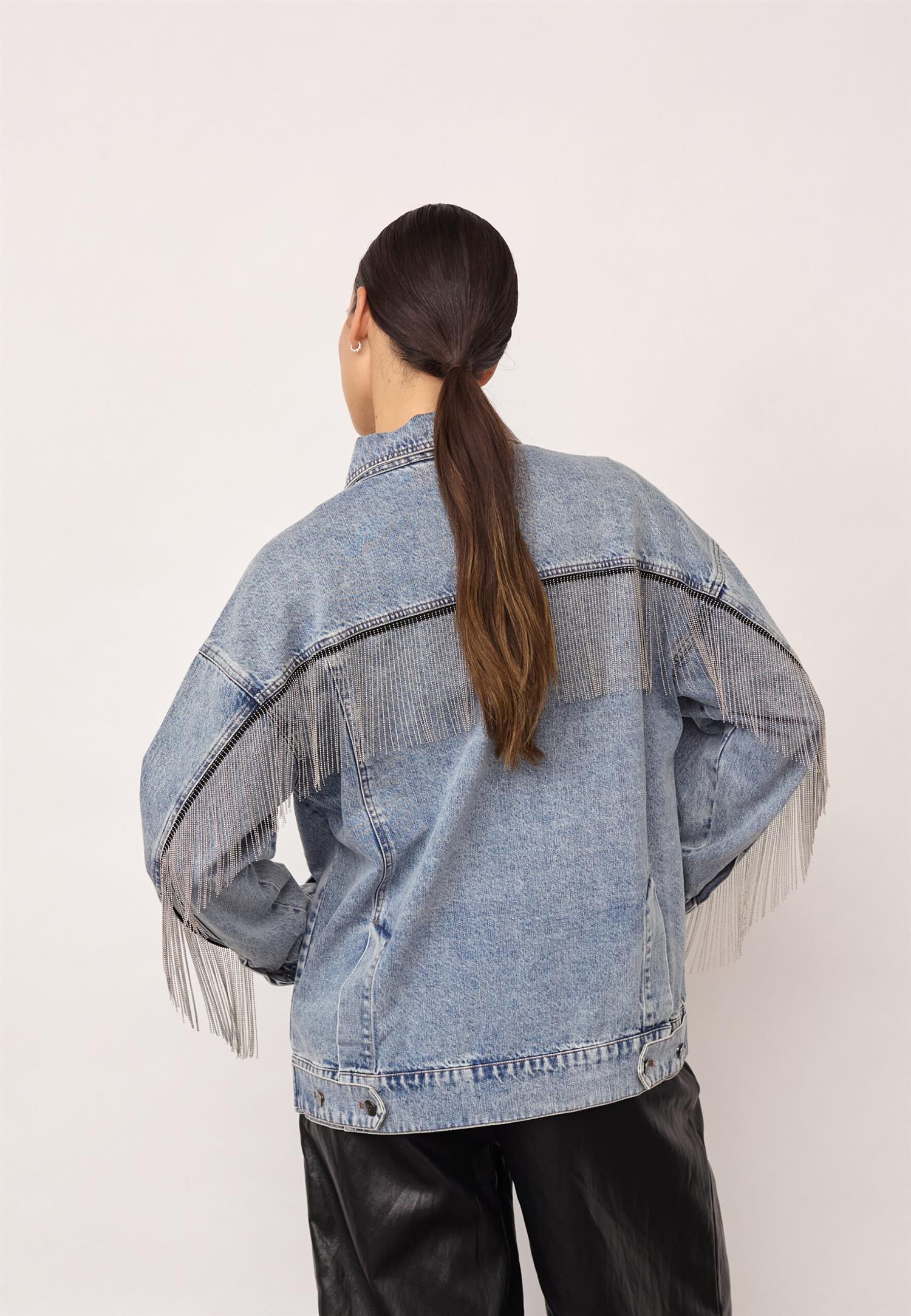 CO´ COUTURE Denice Denim Fringe Jacket