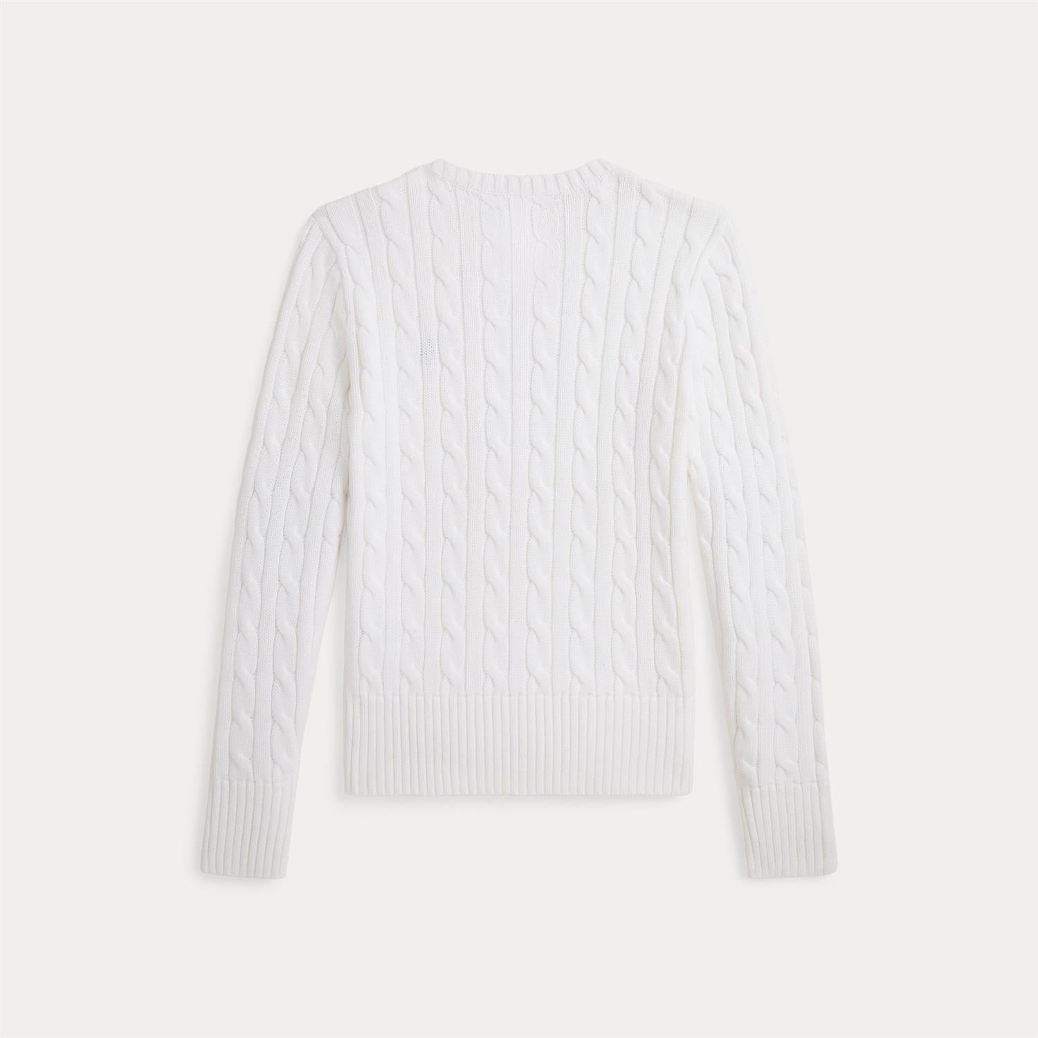 RALPH LAUREN 8-16År Genser m/flettestrikk,Jente Krem