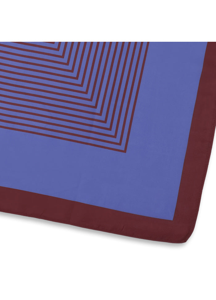 SUI AVA Classic Patterned Scarf Blue/Burgundy